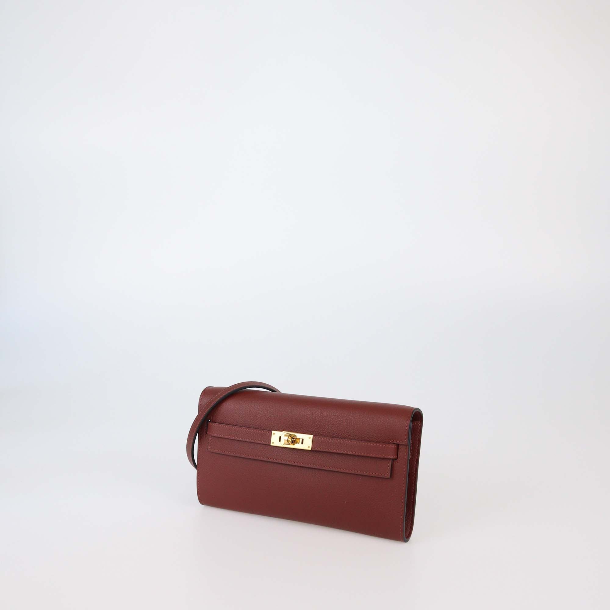 Hermes Rouge H Evercolor Leather Classique To Go Wallet