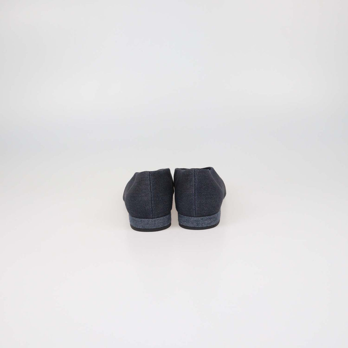 Loro Piana Two Tone Blue Denim Rebecca Cap Toe Ballet Flats