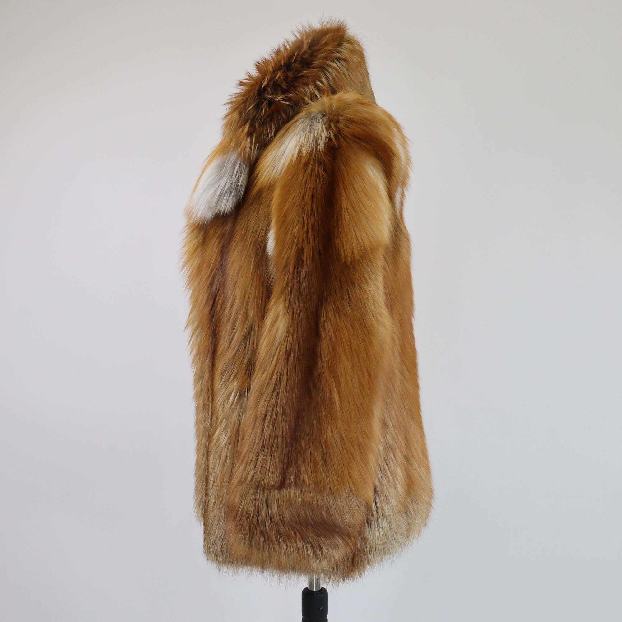 Brunomagli Brown Fox Fur Coat Womens Brunomagli