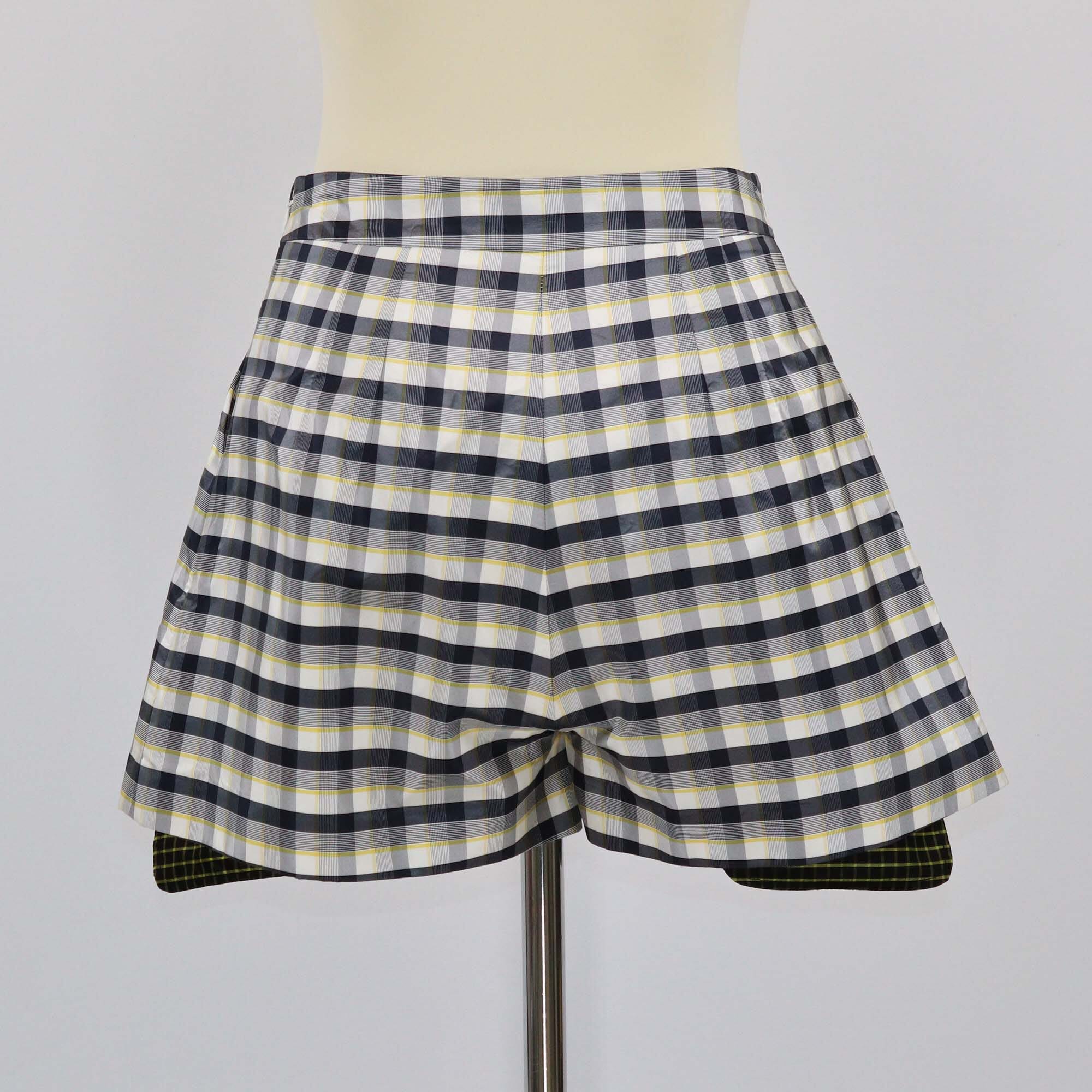 Christian Dior Tricolor Checkered Mini Shorts Womens Christian Dior