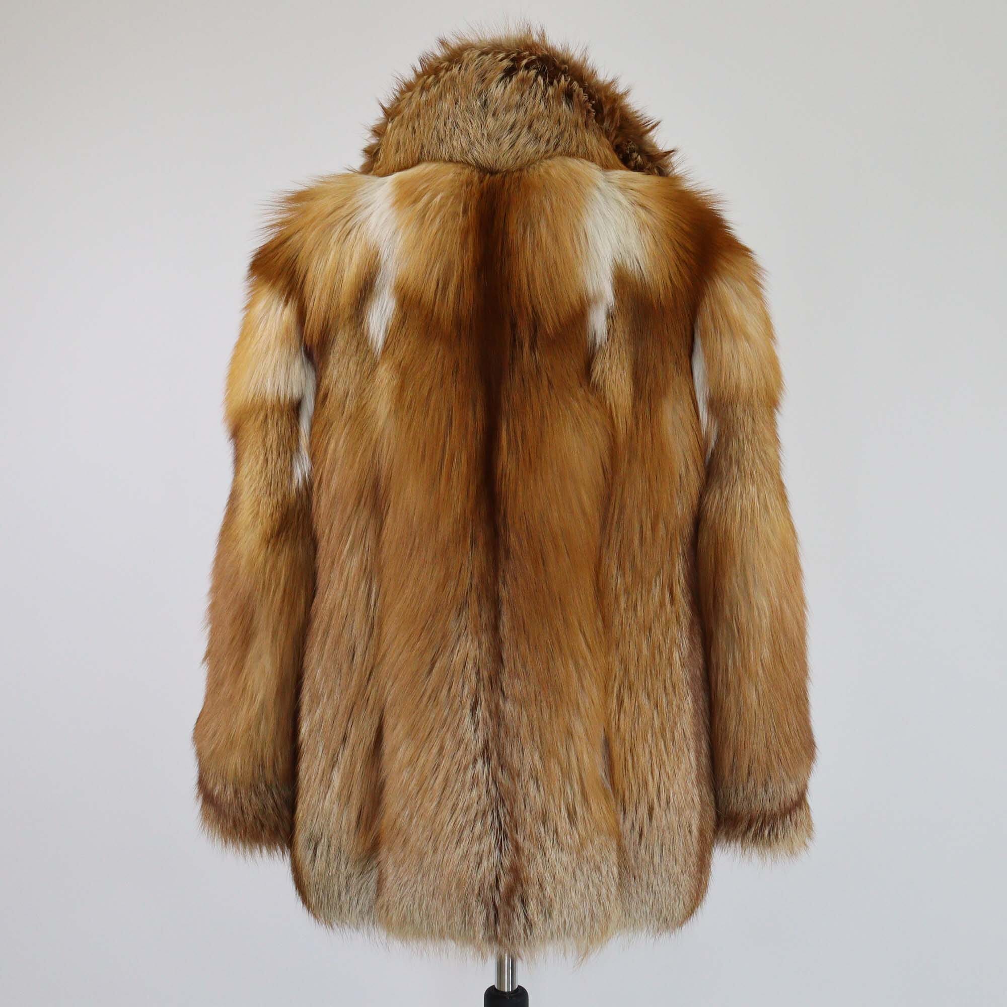 Brunomagli Brown Fox Fur Coat Womens Brunomagli