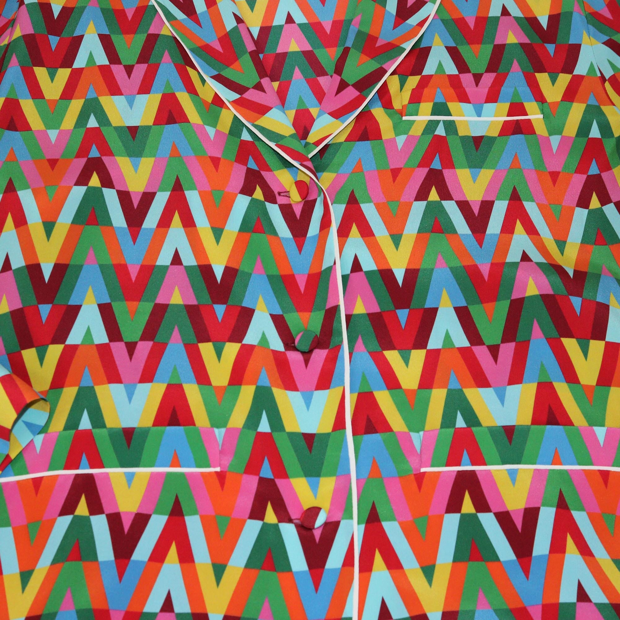 Valentino Multicolor Optical V Print Top & Pants Set Womens Valentino