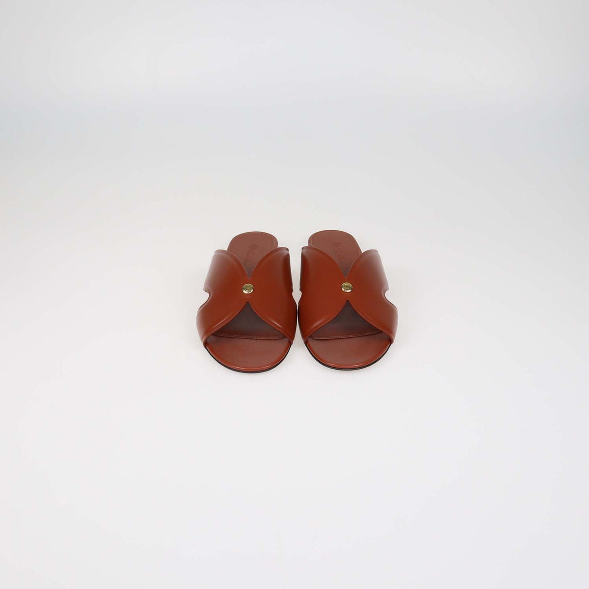 Loro Piana Oxblood Glazed Leather Vera Flat Sandals
