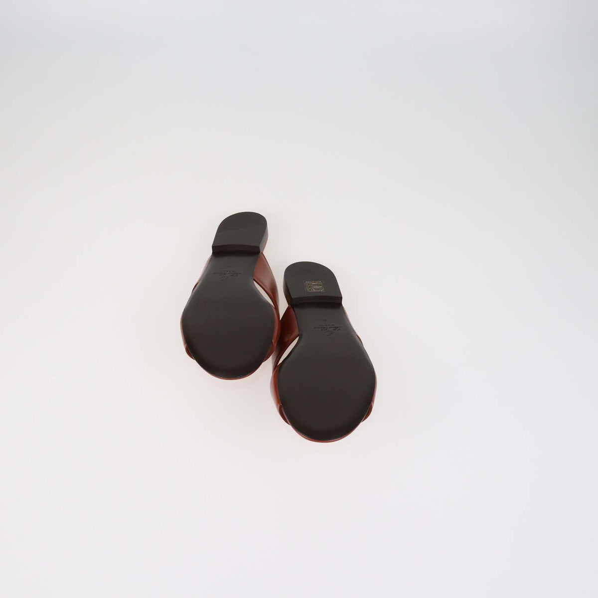 Loro Piana Oxblood Glazed Leather Vera Flat Sandals