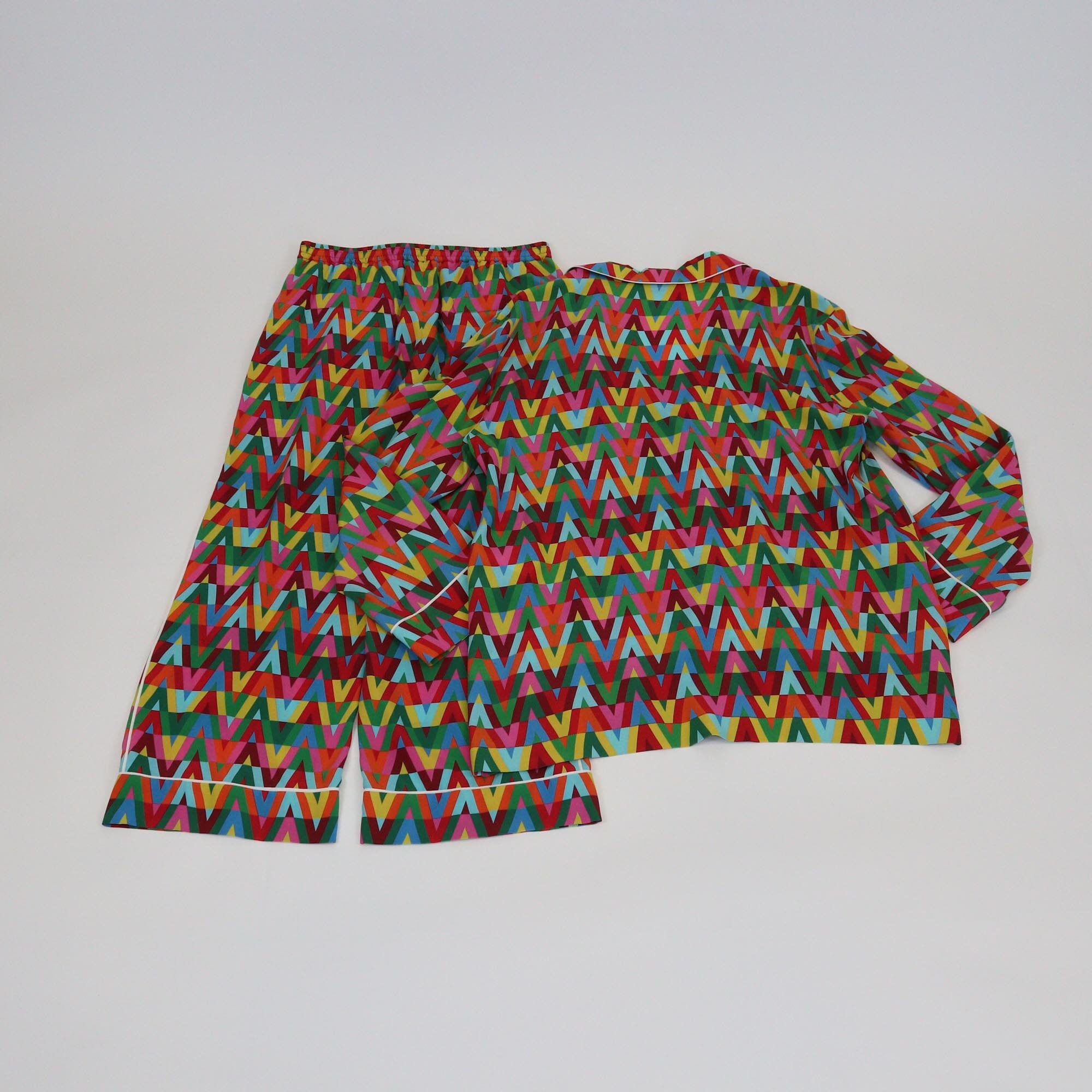 Valentino Multicolor Optical V Print Top & Pants Set Womens Valentino