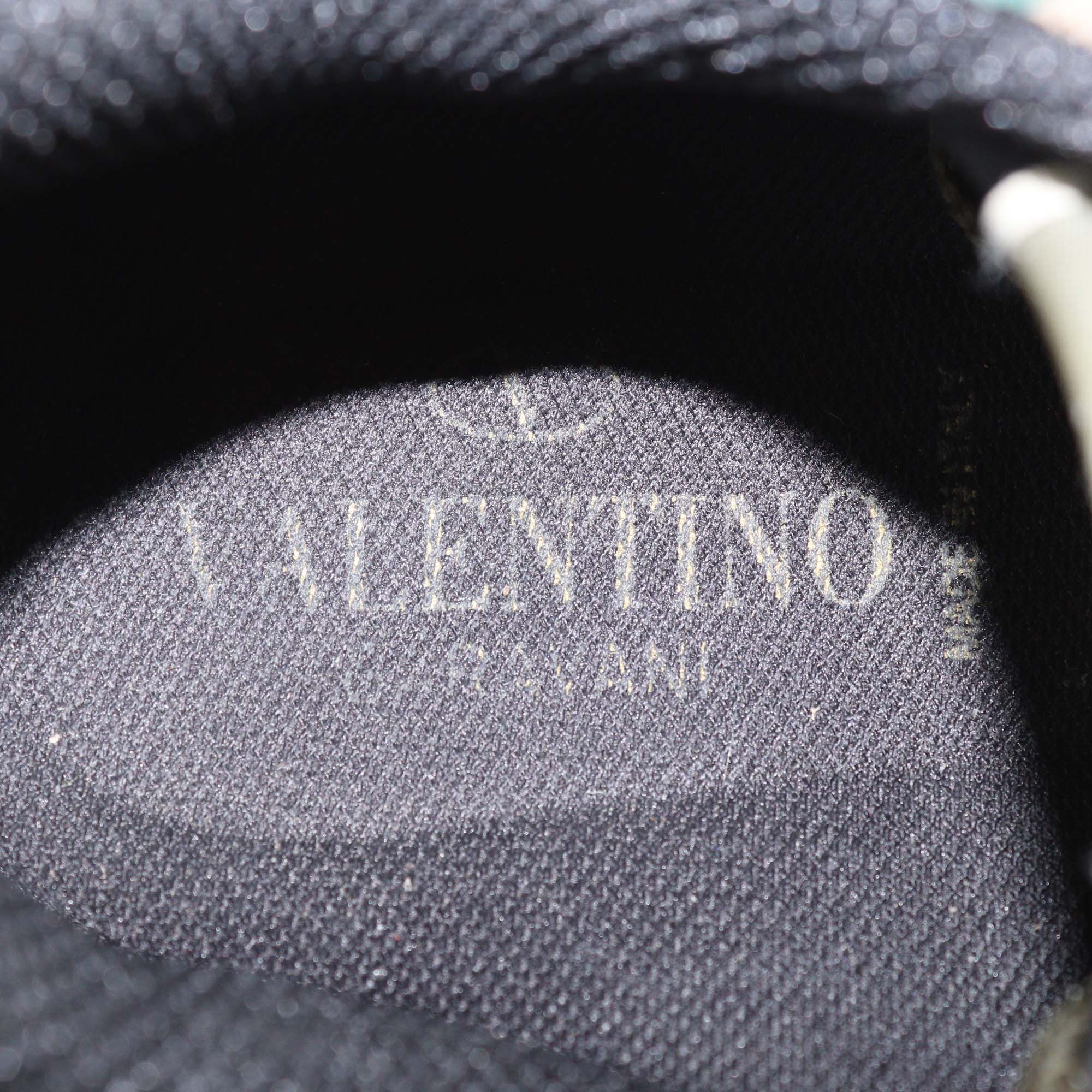 Valentino Multicolor Painted Leather and Suede Rockrunner Sneakers