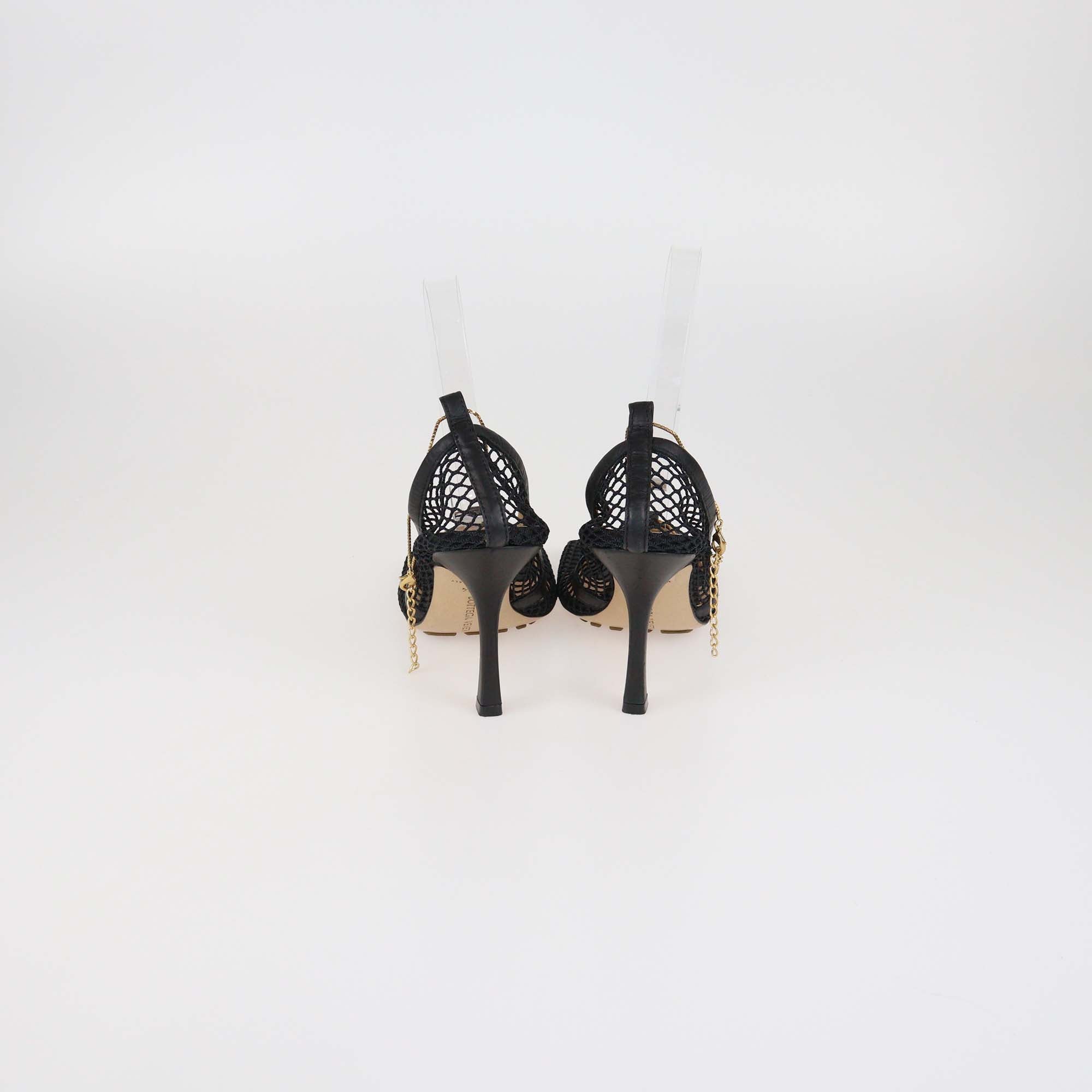 Bottega Veneta Black Mesh Nylon Stretch Pumps