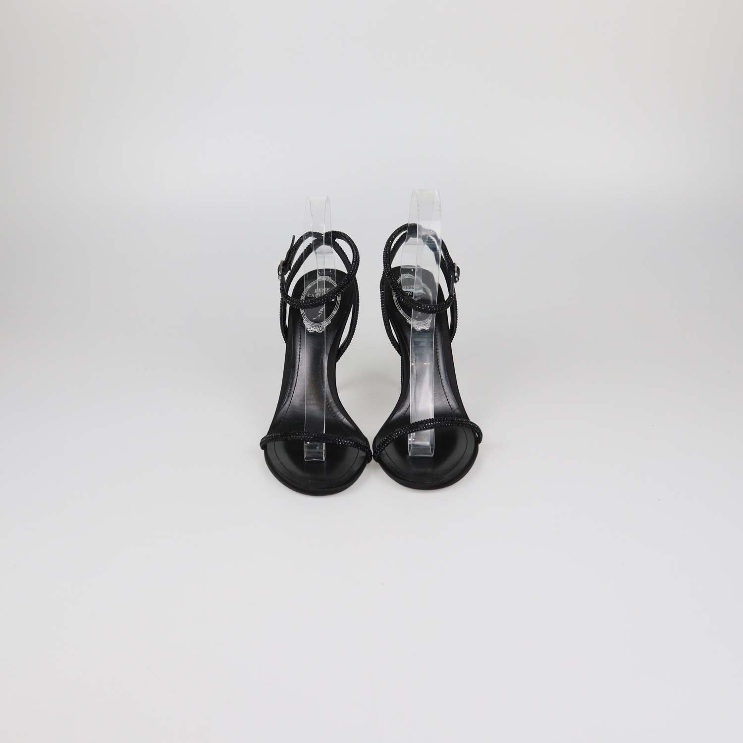 Rene Caovilla Black Strass Ellabrita Slingback Sandals