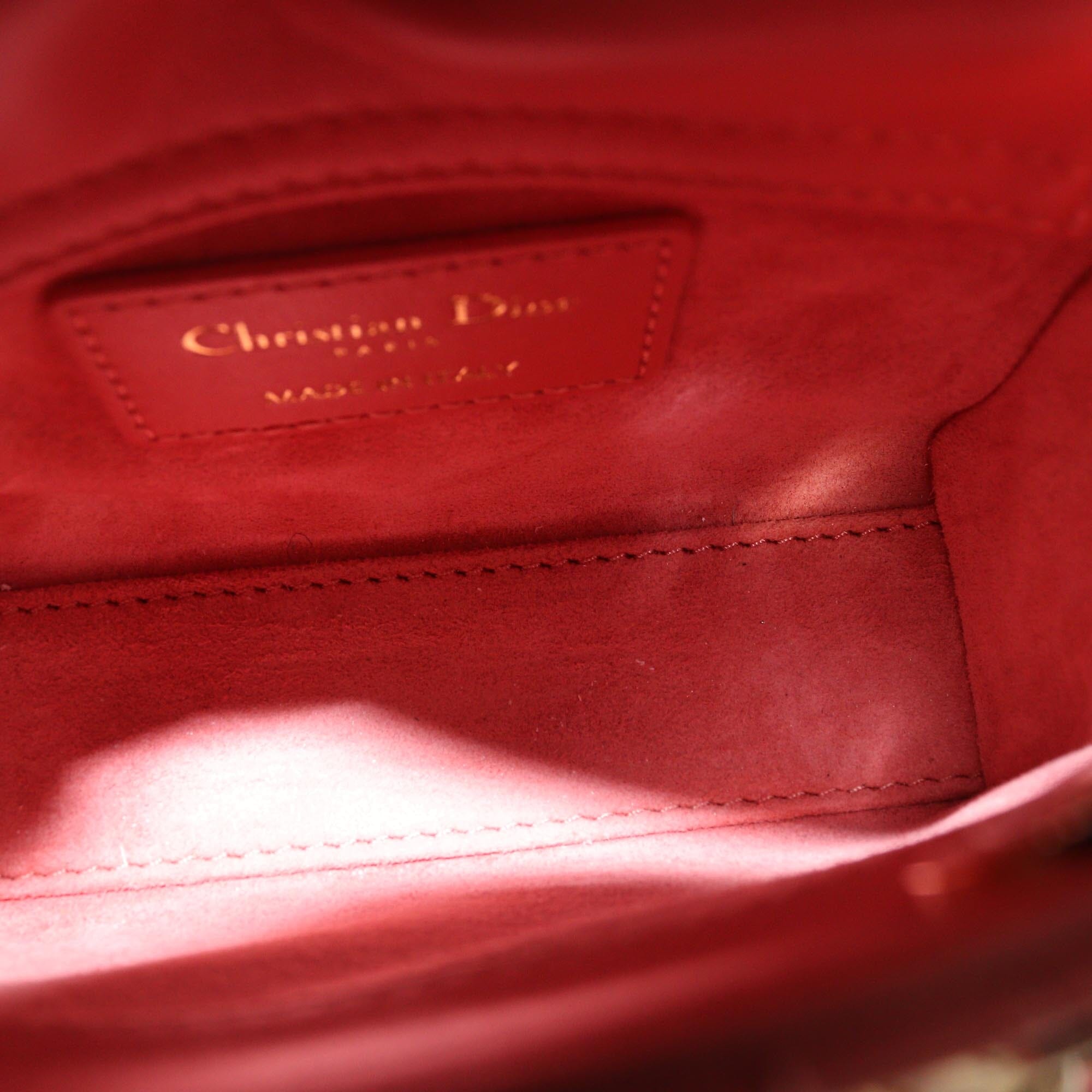 Christian Dior Dark Pink Cannage Micro Lady Dior Tote Womens Christian Dior