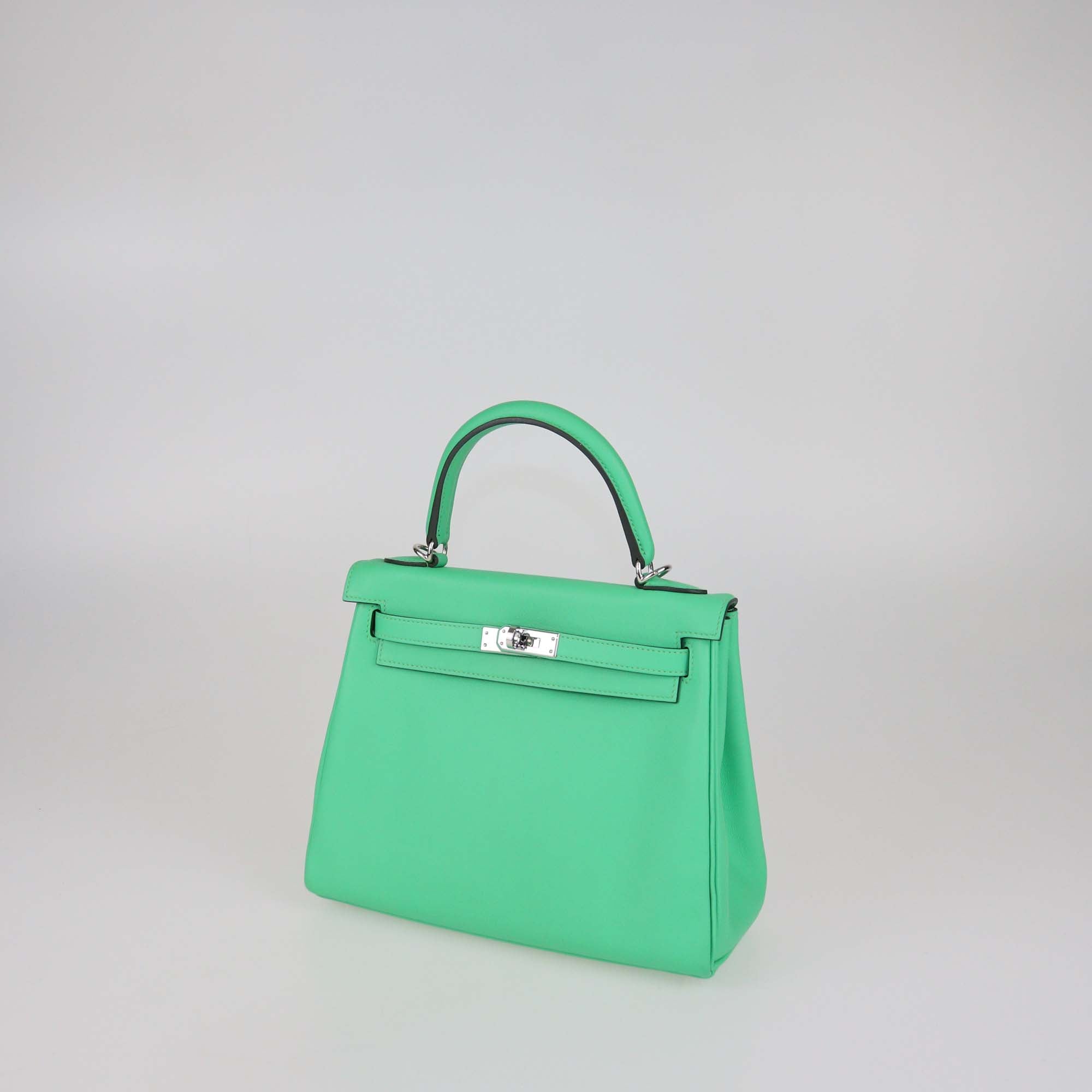 Hermes Vert Comics Swift Leather Palladium Hardware Kelly Retourne 25 Bag