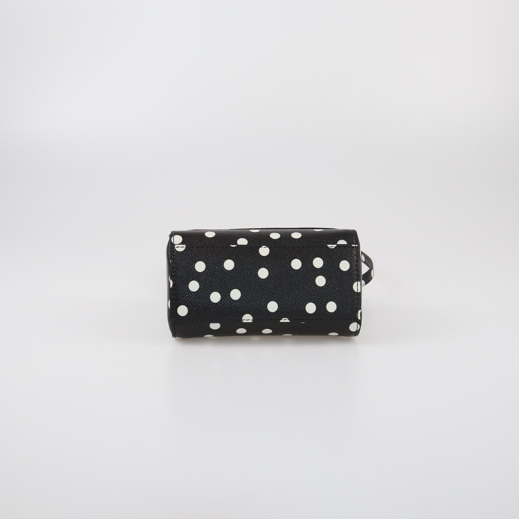Dolce & Gabbana Black/White Polka Dot Miss Sicily Top Handle Bag Womens Dolce & Gabbana