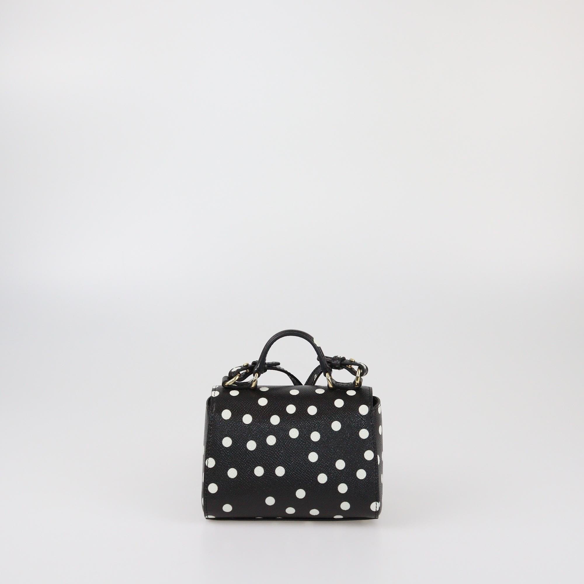 Dolce & Gabbana Black/White Polka Dot Miss Sicily Top Handle Bag Womens Dolce & Gabbana