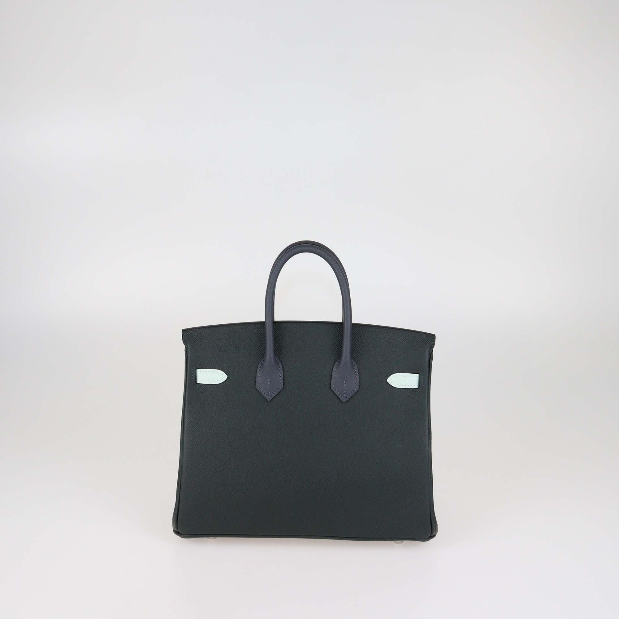 Hermes Tricolor Epsom Leather Palladium hardware Birkin 25 Bag