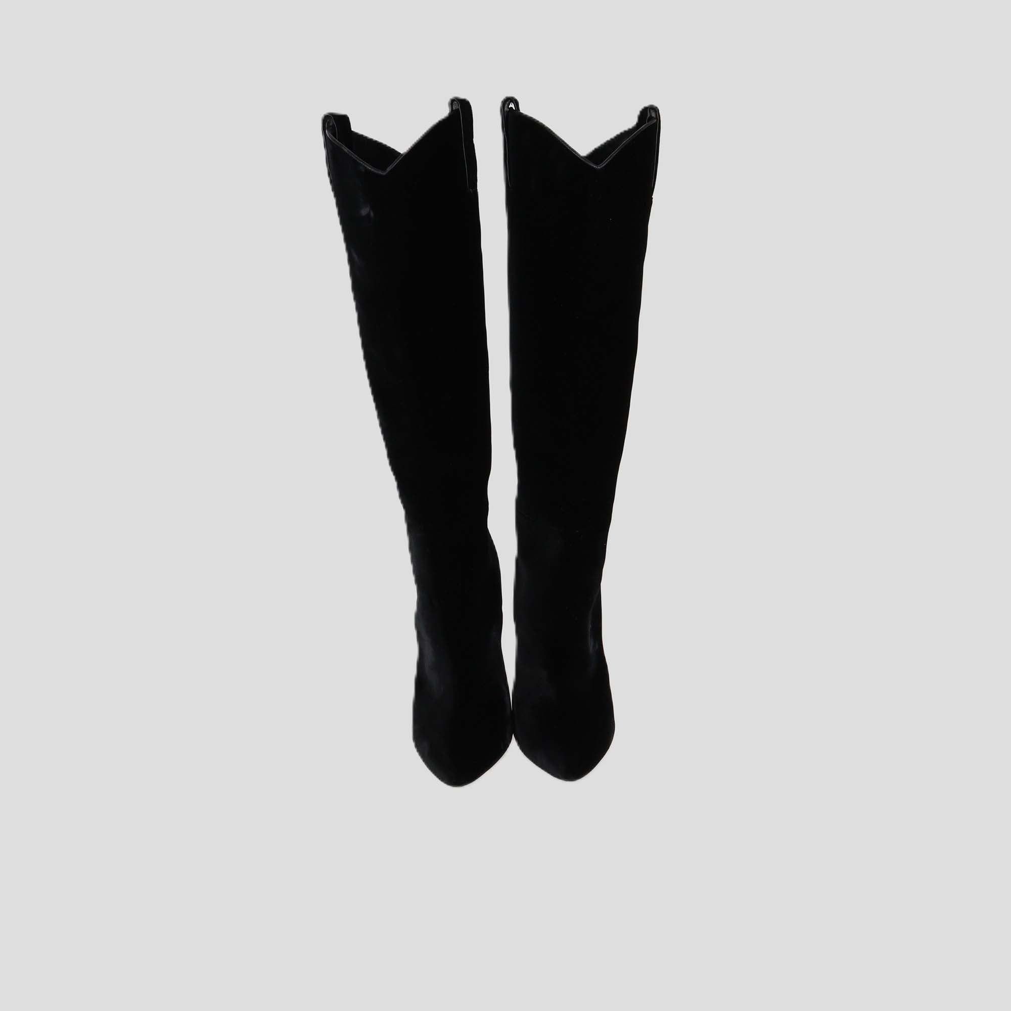 Tom Ford Black Velvet TF Crystal Embellished High Boots