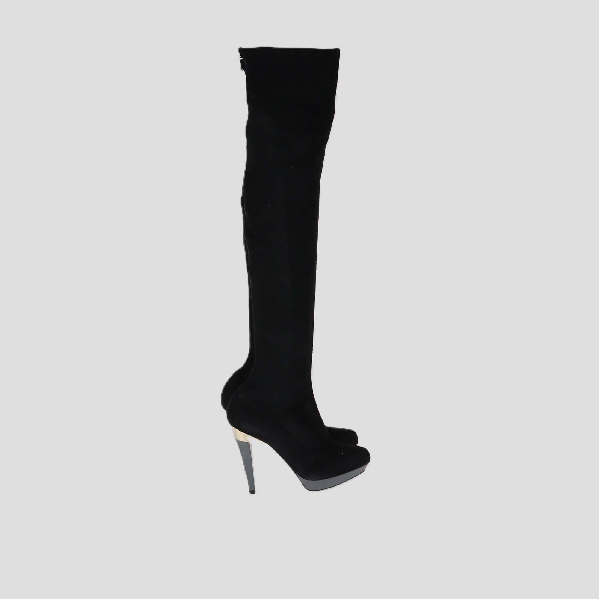 Stella McCartney Black Faux Suede Knee Length Boots