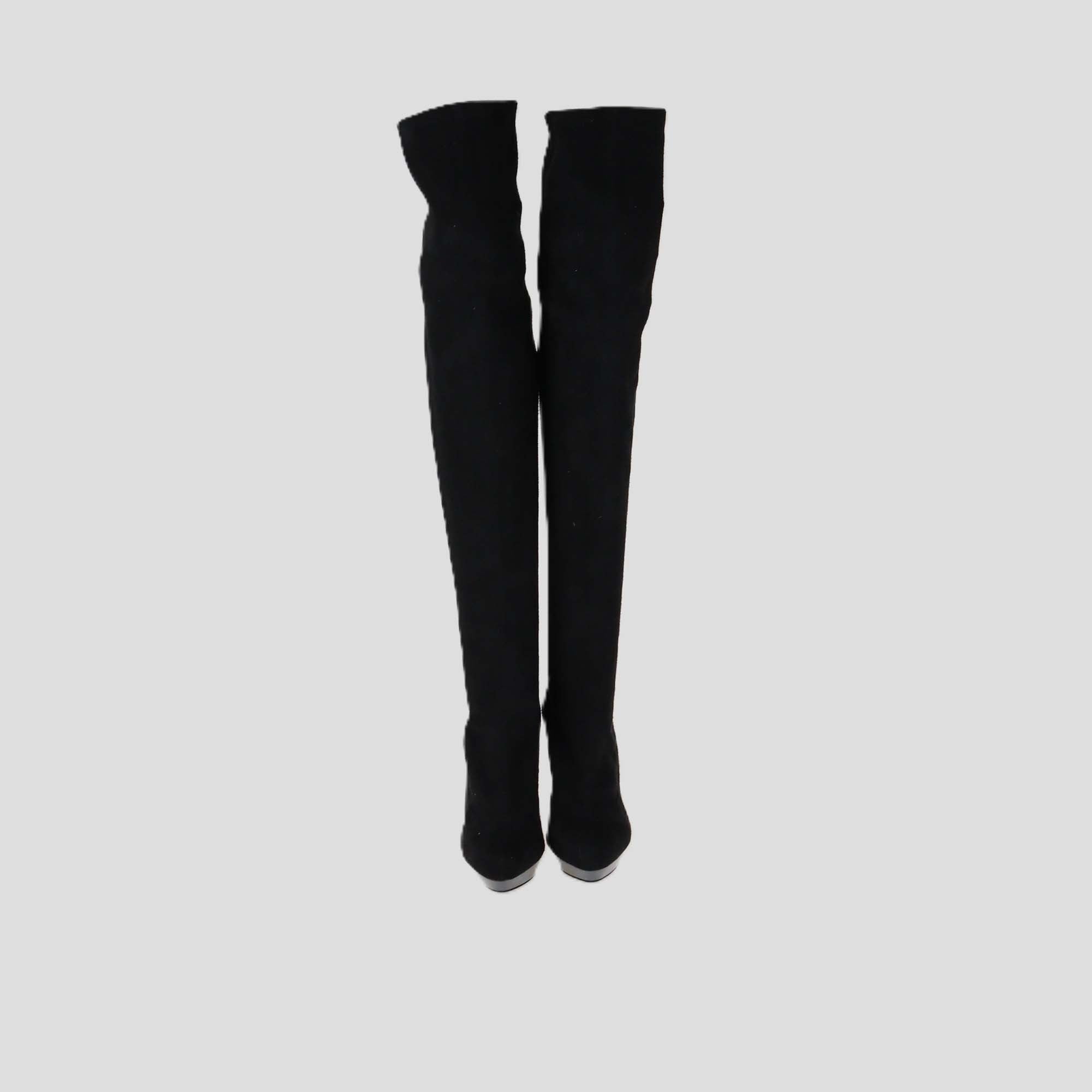 Stella McCartney Black Faux Suede Knee Length Boots