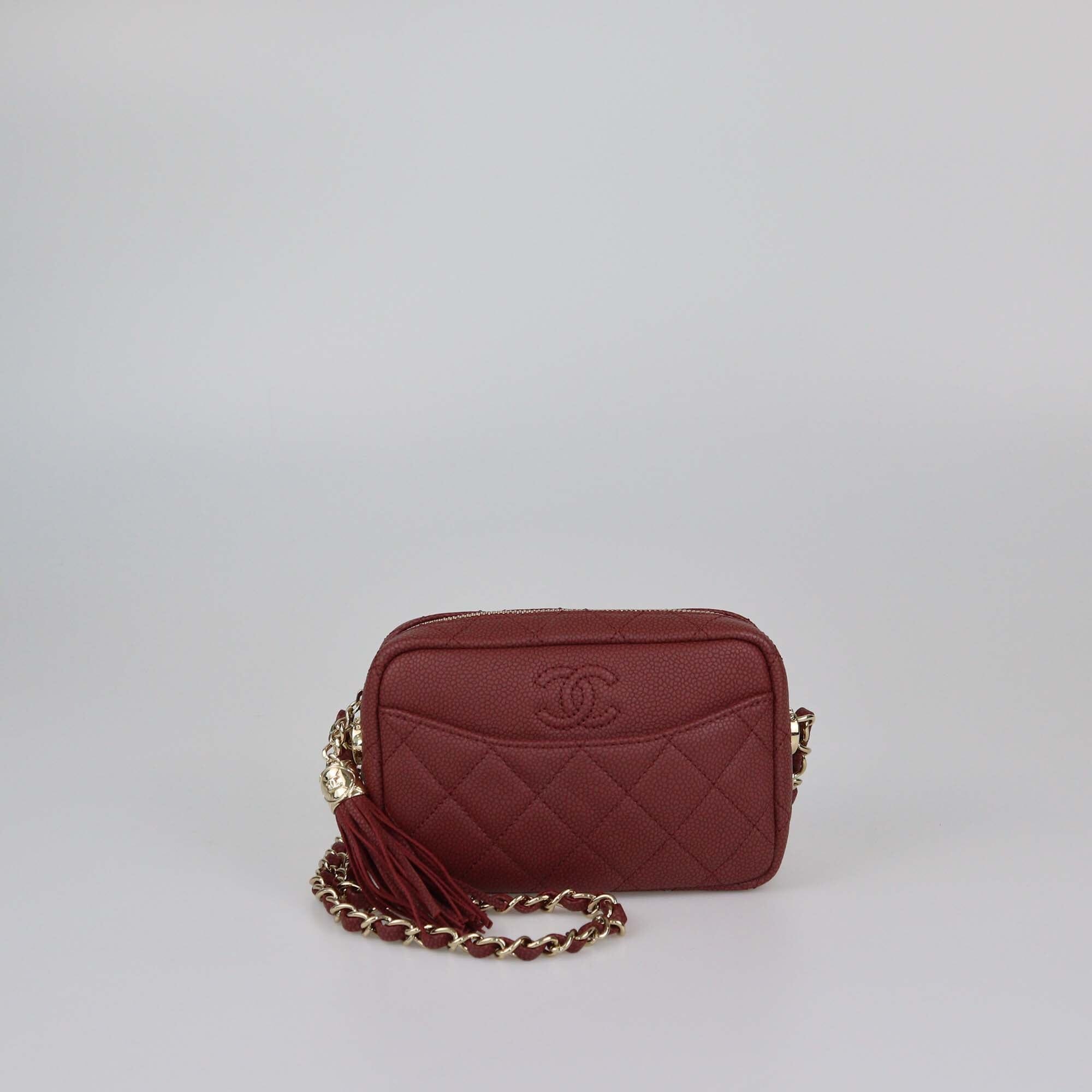 Chanel Quilted Caviar Mini Coco Tassel Camera Bag Womens Chanel