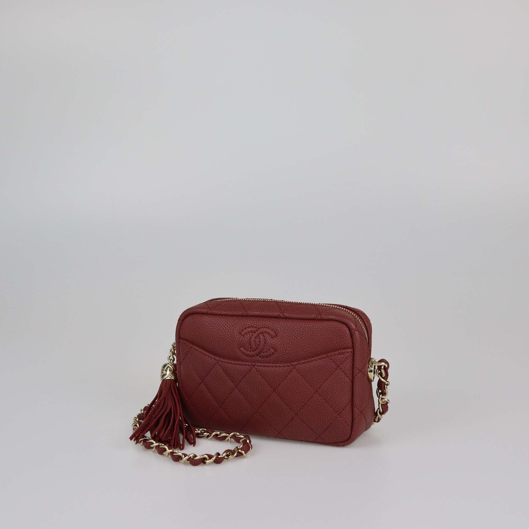 Chanel Quilted Caviar Mini Coco Tassel Camera Bag Womens Chanel