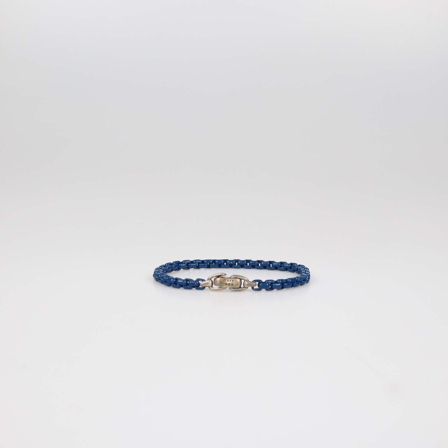 David Yurman Sterling Silver Enamel Coated Box Chain Bracelet