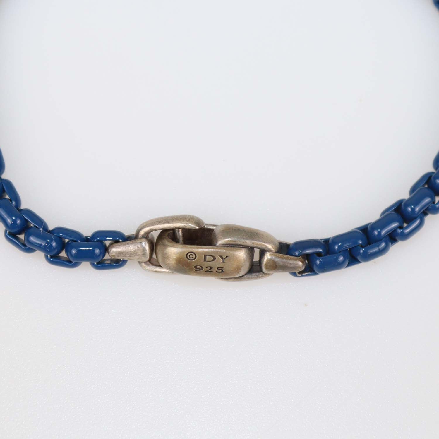 David Yurman Sterling Silver Enamel Coated Box Chain Bracelet