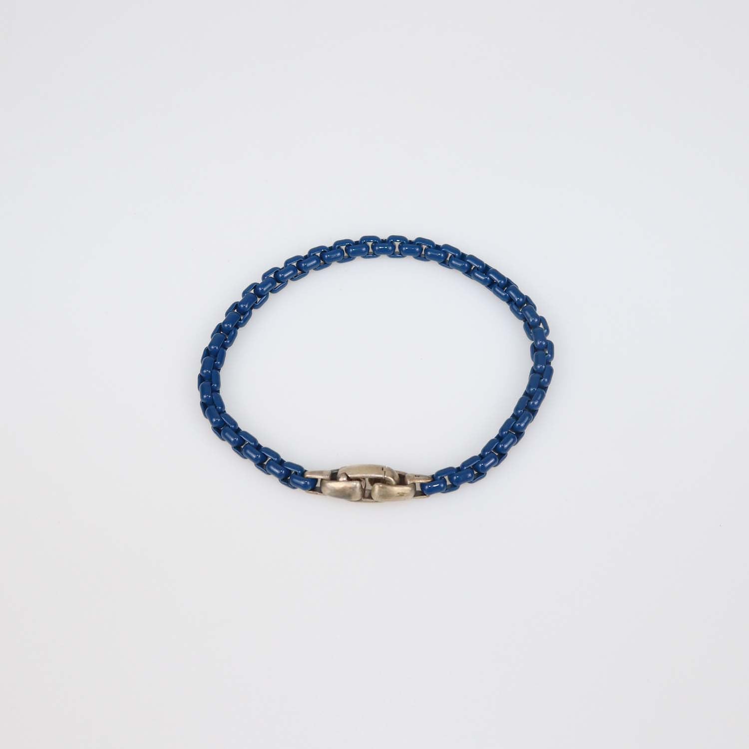 David Yurman Sterling Silver Enamel Coated Box Chain Bracelet
