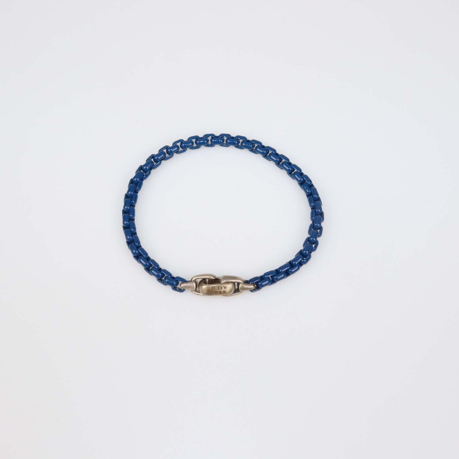 David Yurman Sterling Silver Enamel Coated Box Chain Bracelet