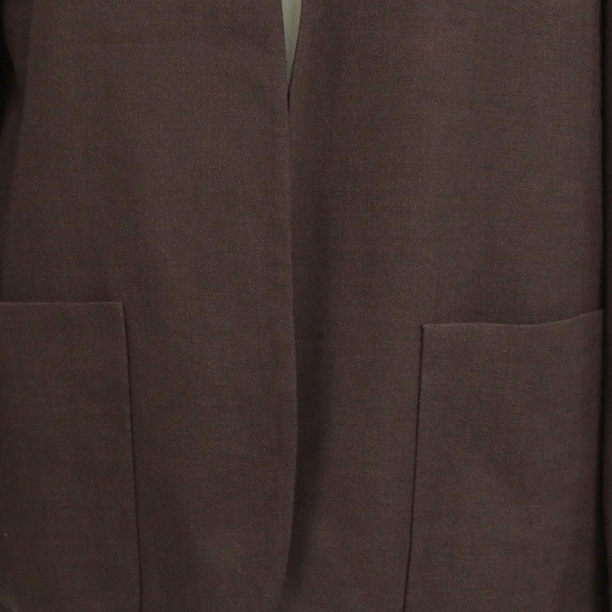 Loro Piana Dark Brown Linen Open Front Crepe Hanna Jacket