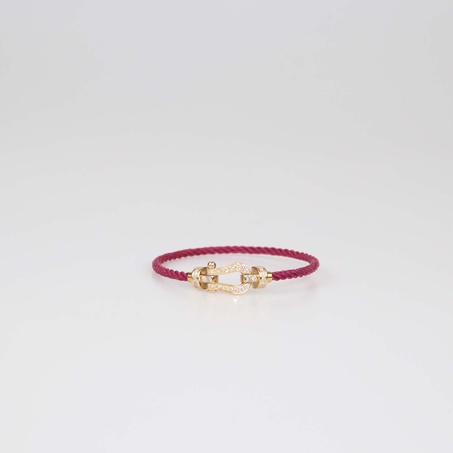 Fred 18K Rose Gold Diamond Cord Force 10 Medium Model Bracelet Size 15