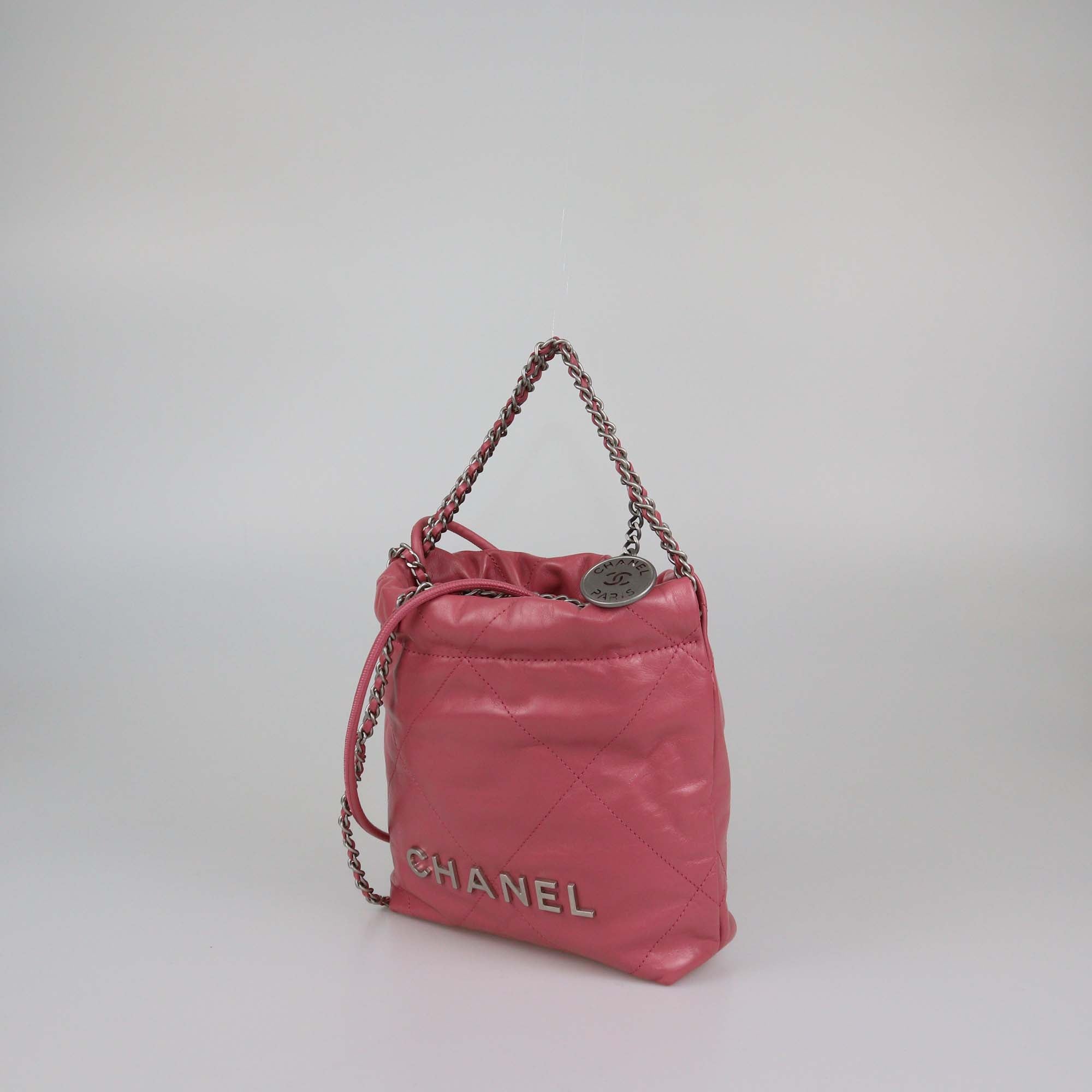 Chanel Pink Quilted Mini 22 Chain Bag