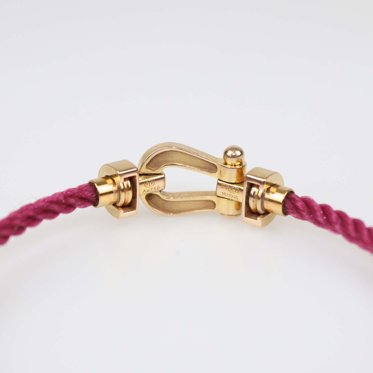 Fred 18K Rose Gold Diamond Cord Force 10 Medium Model Bracelet Size 15
