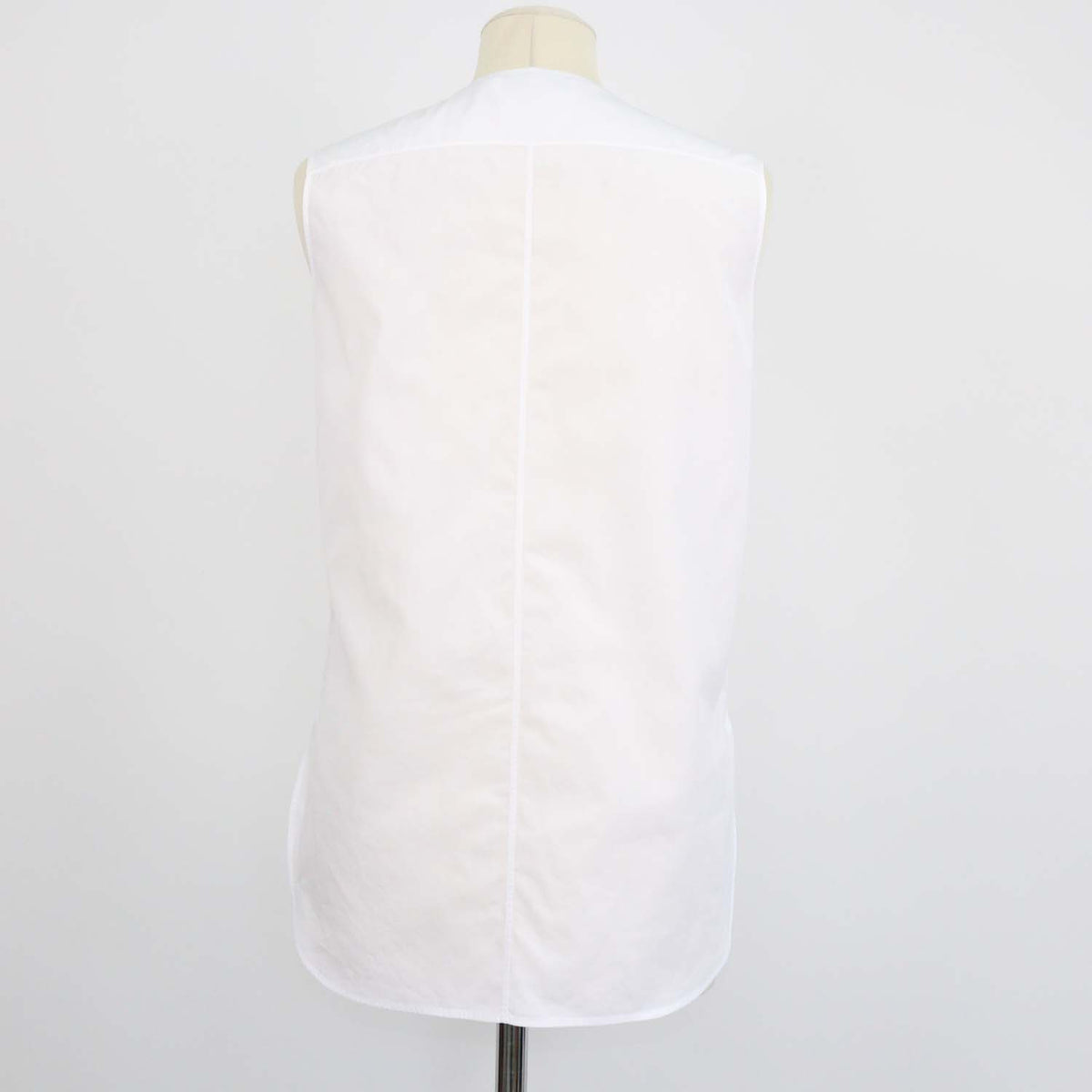 Christian Dior White Cotton Bee Embroidered Button Up Sleeveless Top