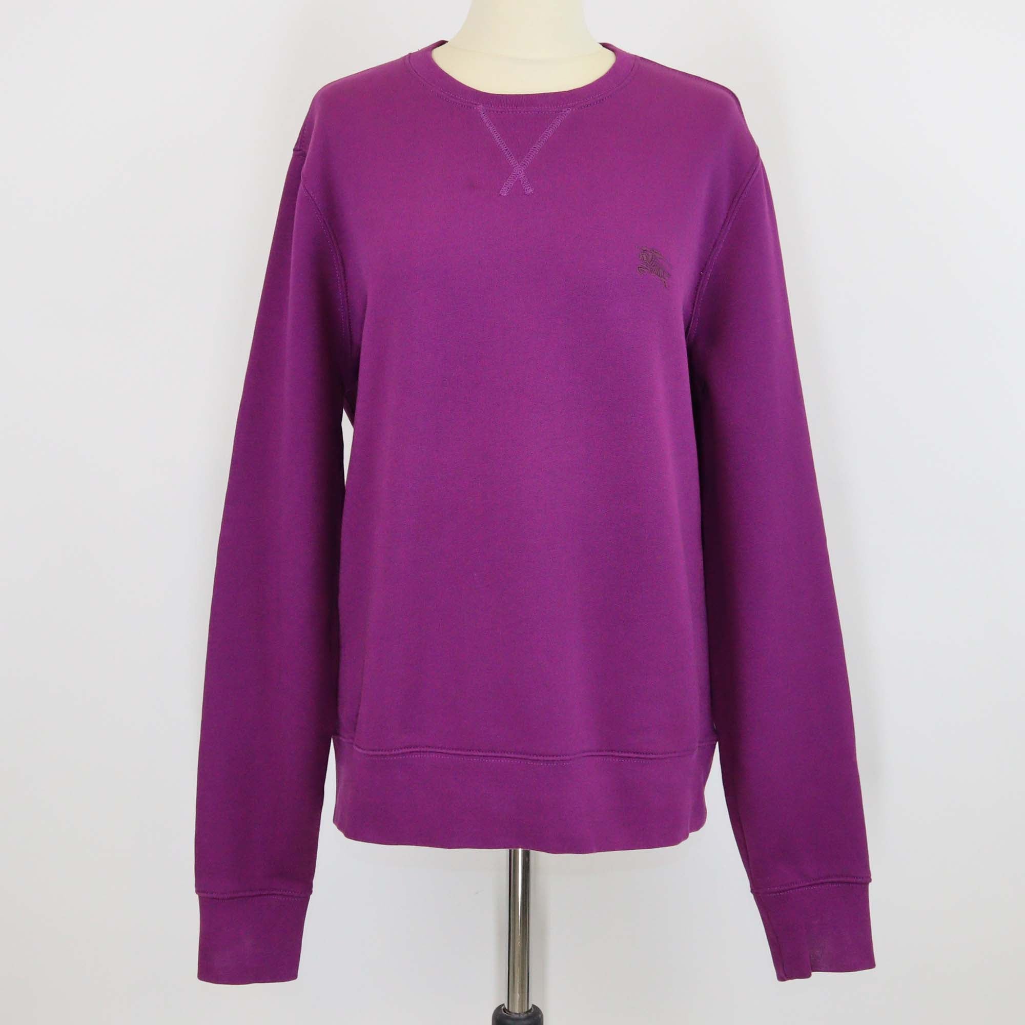 Burberry Brit Purple Cotton Embroidered Logo Long Sleeve Sweatshirt