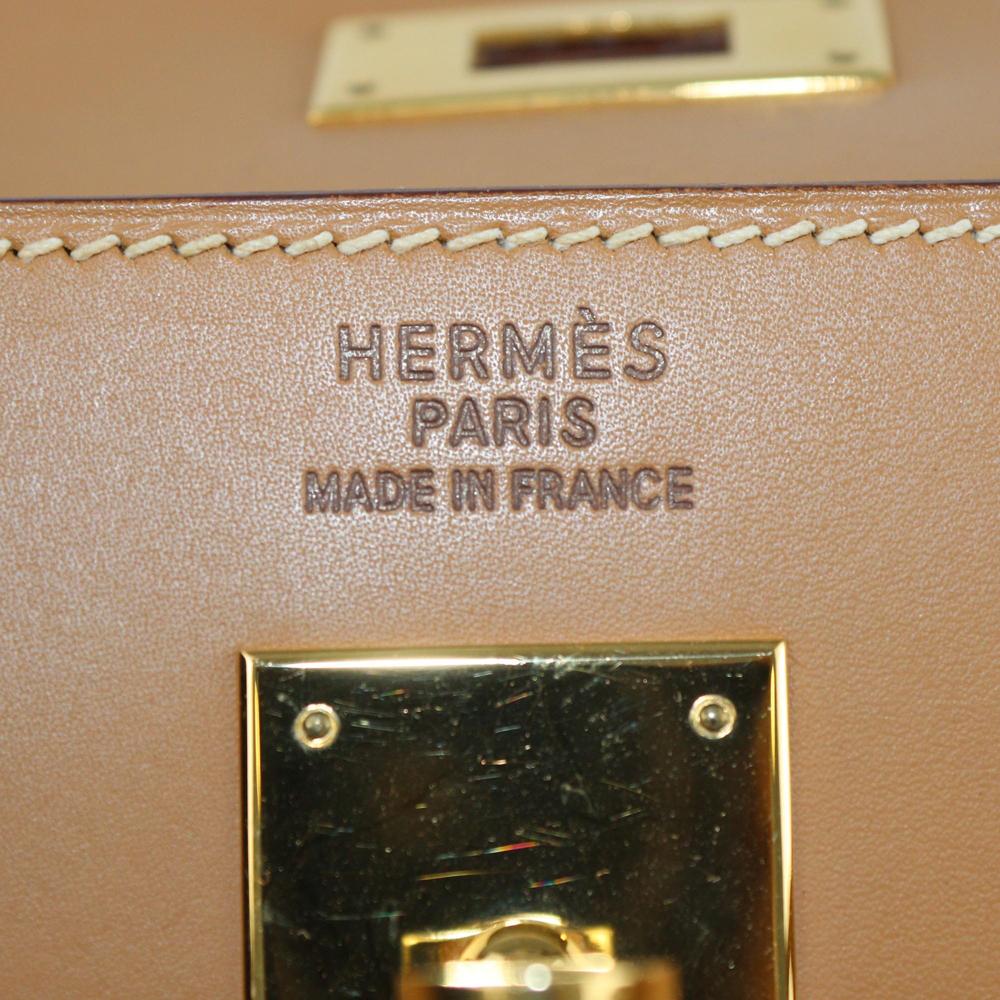 Hermes Natural Chamonix Kelly Sellier 35 GHW Womens Hermes