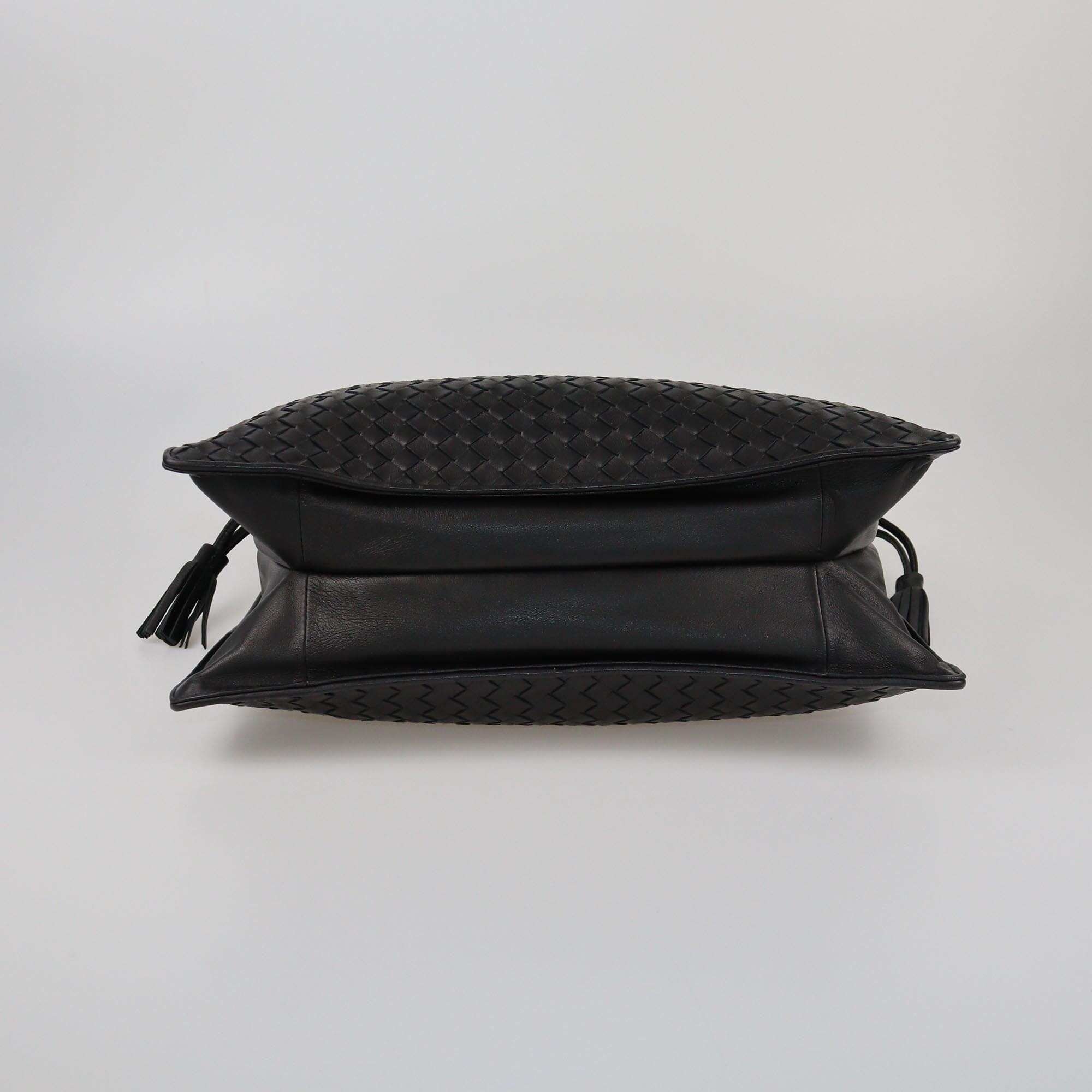 Bottega Veneta Black Intrecciato Tassel Drawstring Bag Womens Bottega Veneta