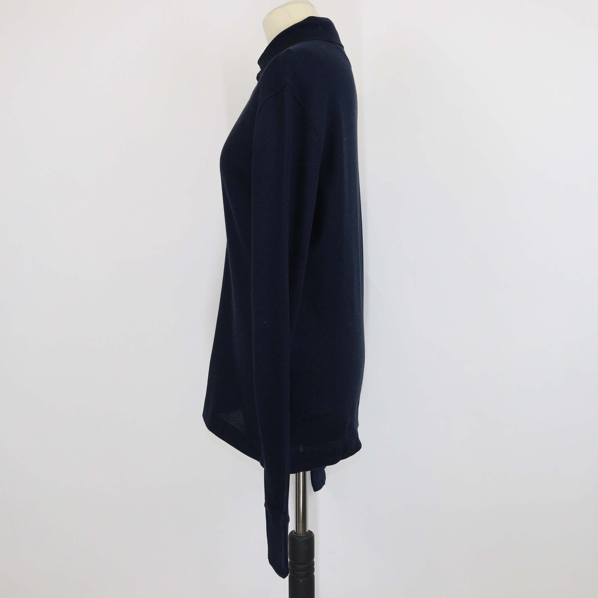 Tom Ford Navy Blue Cotton Long Sleeve Polo Shirt