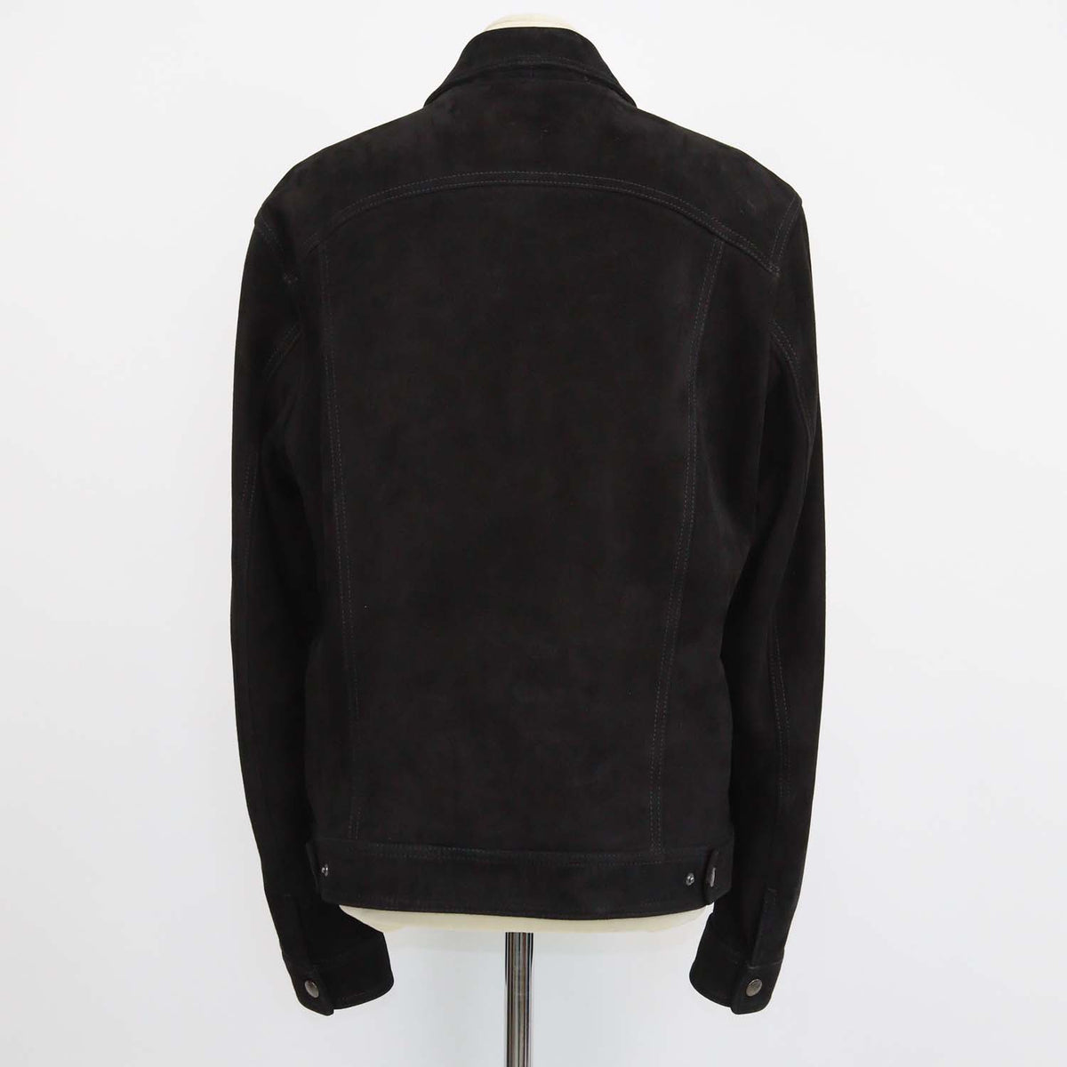 7 For All Mankind Black Suede Trucker Jacket