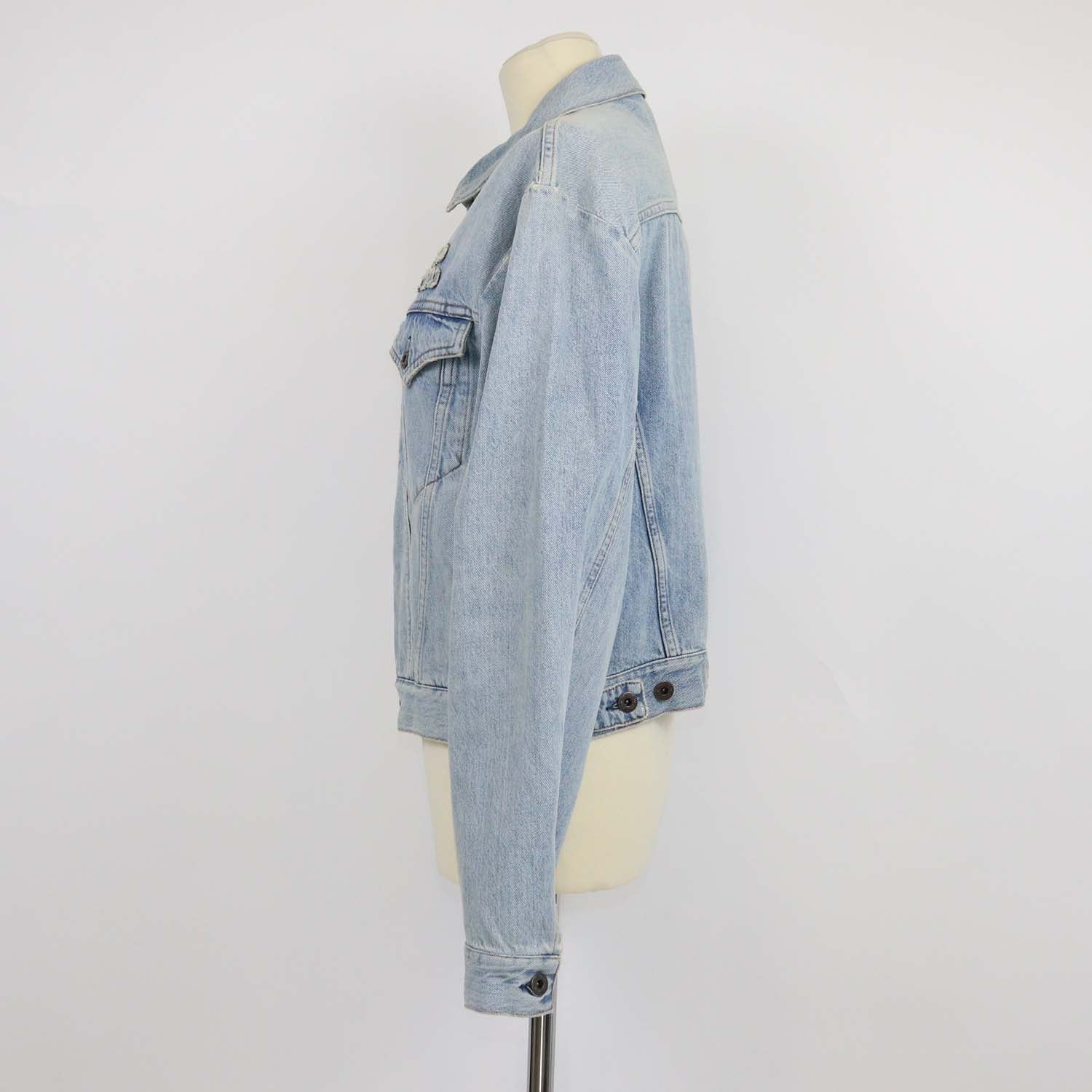 Miu Miu Washed Blue Denim Blouson Jacket