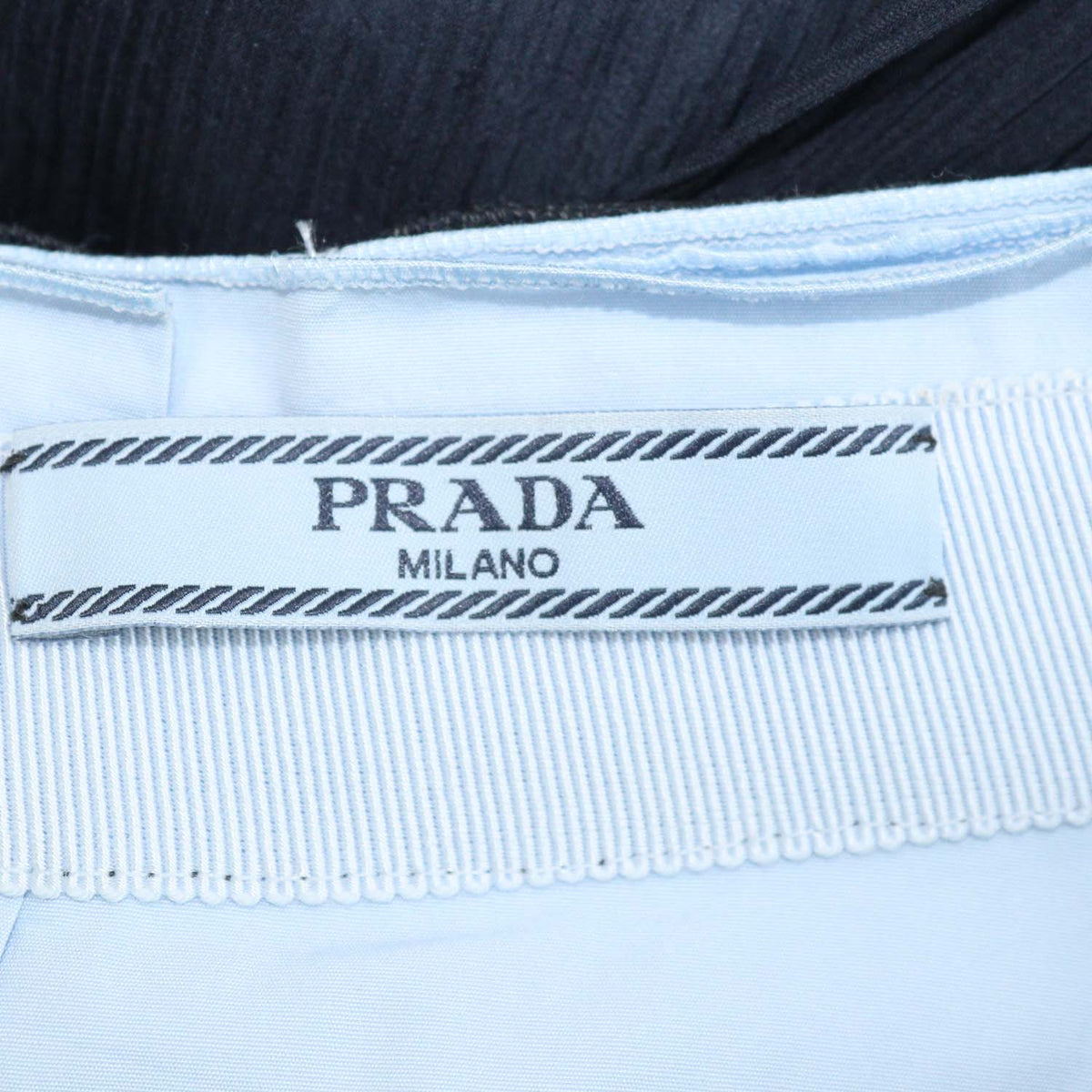 Prada Navy Blue Silk Pleated Chiffon Maxi Skirt