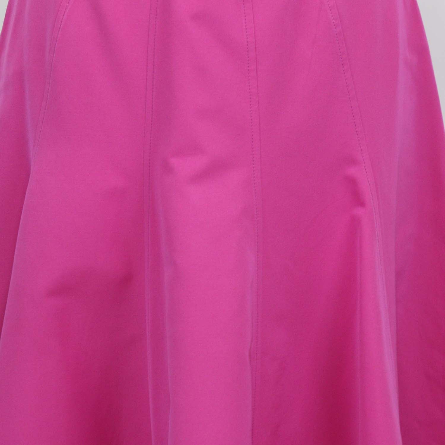 Valentino Fuchsia Blend Cotton Flared Midi Skirt