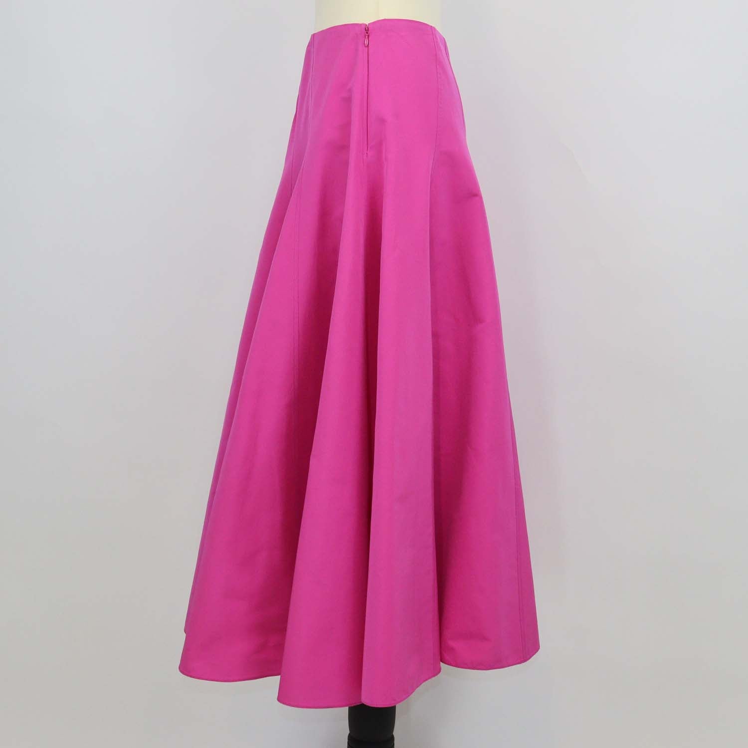 Valentino Fuchsia Blend Cotton Flared Midi Skirt