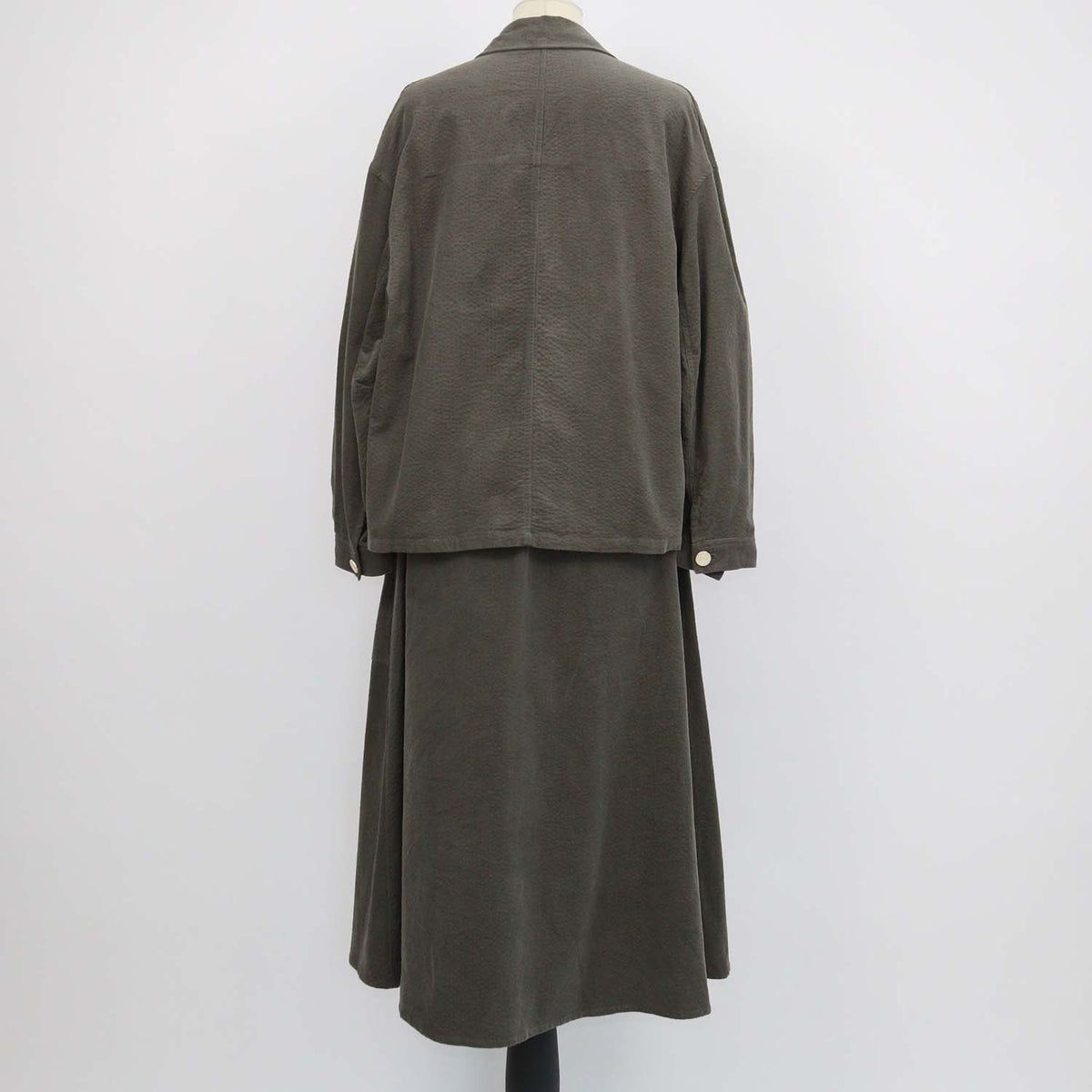 Bimba Y Lola Army Green Corduroy Pocket Detail Jacket and Long Skirt Set
