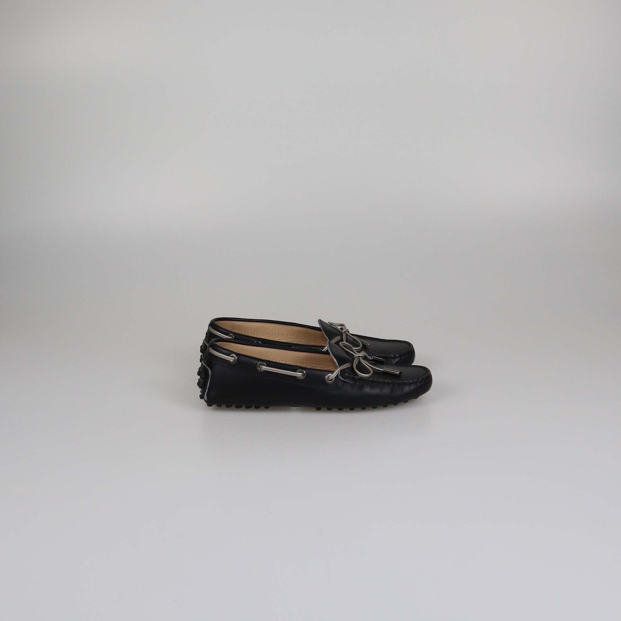 Tod's Black Gommino Bow Slip On Loafers Womens Tod's