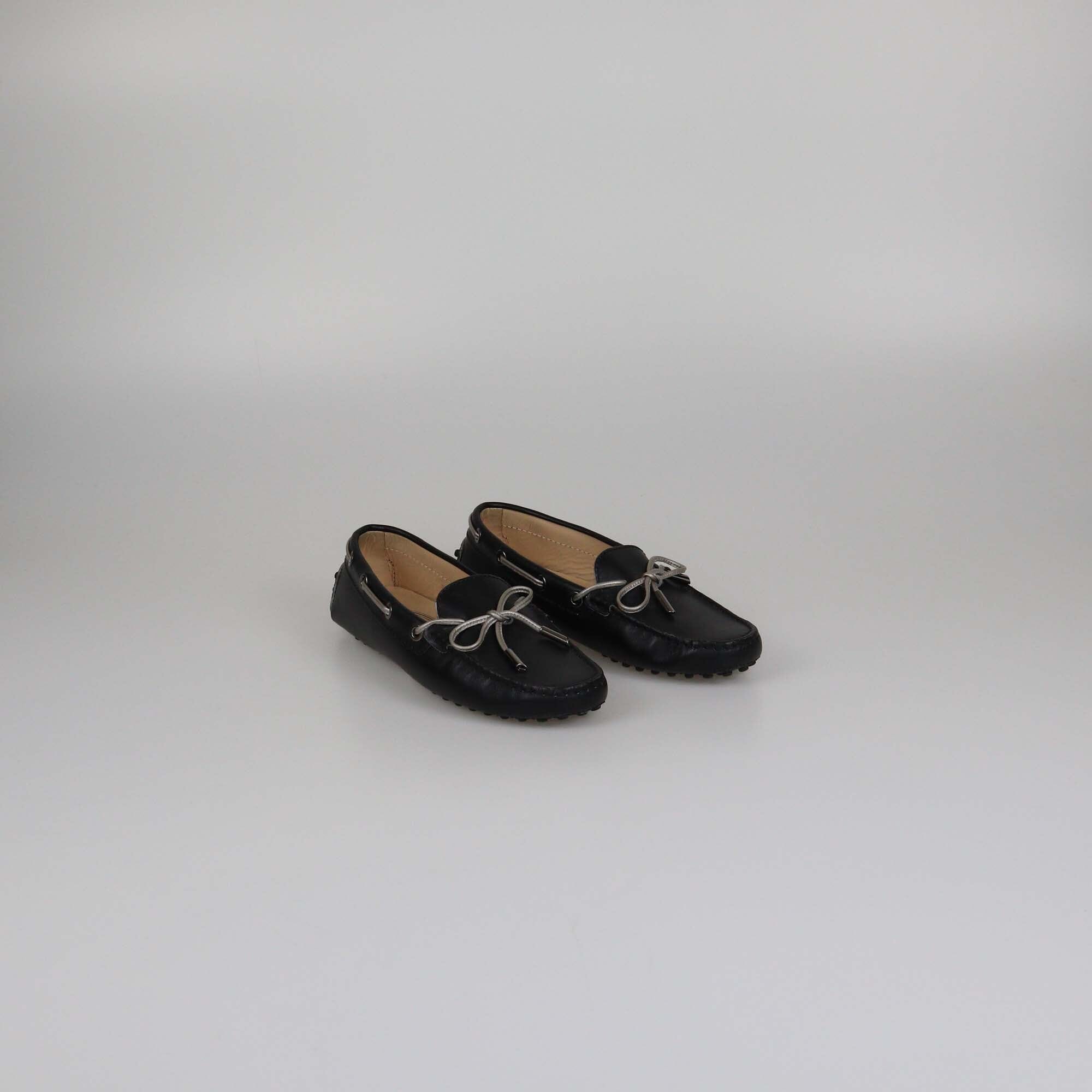 Tod's Black Gommino Bow Slip On Loafers Womens Tod's