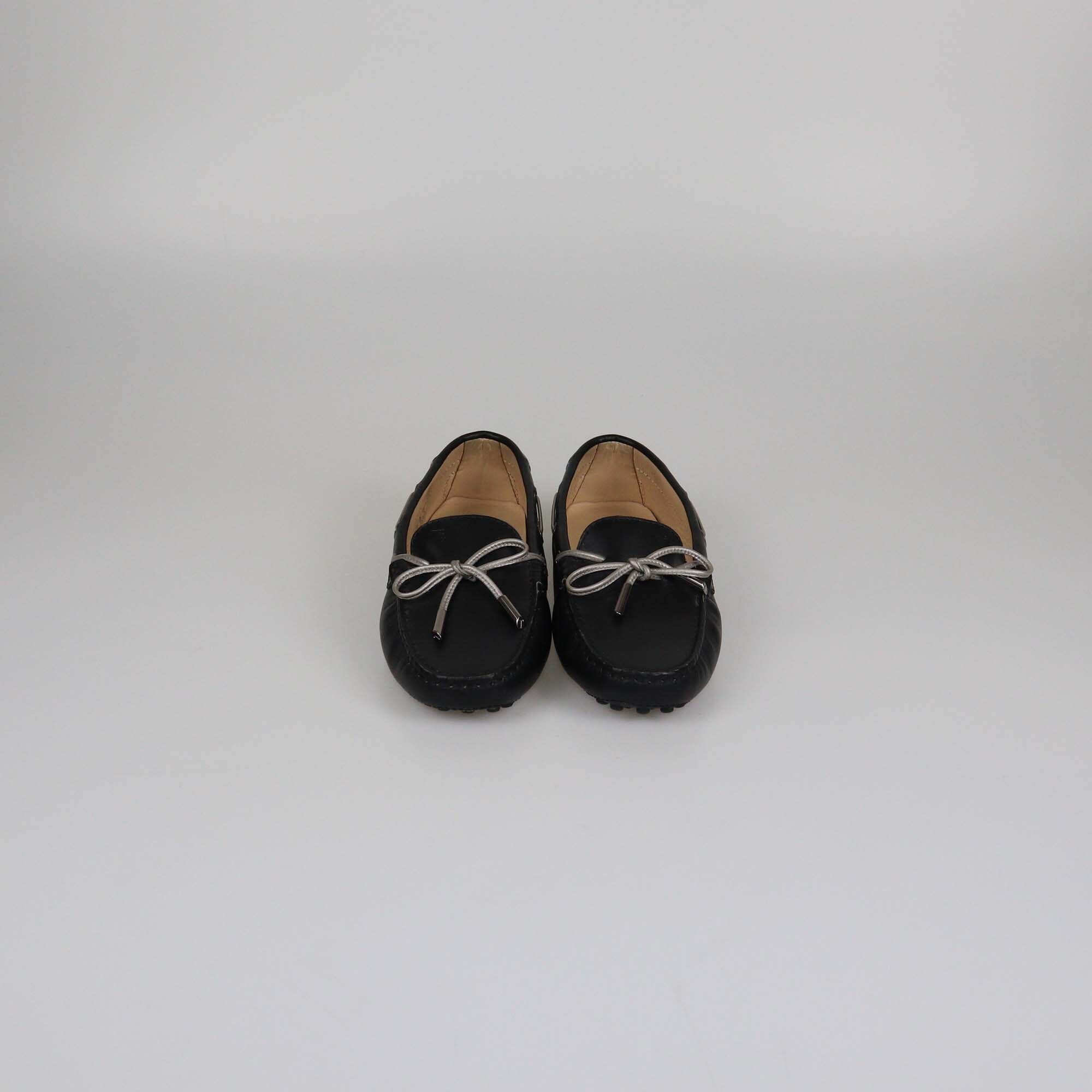 Tod's Black Gommino Bow Slip On Loafers Womens Tod's