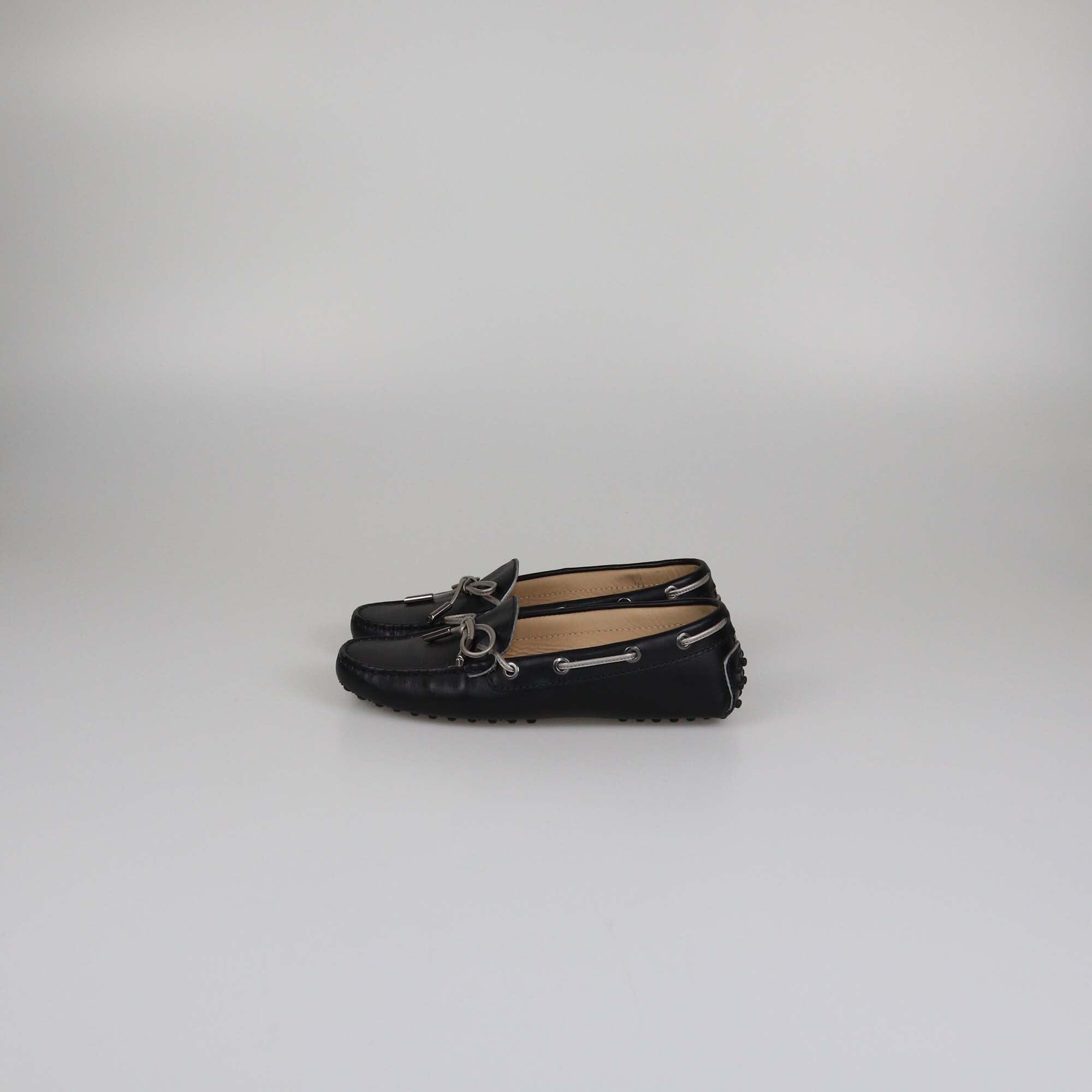 Tod's Black Gommino Bow Slip On Loafers Womens Tod's
