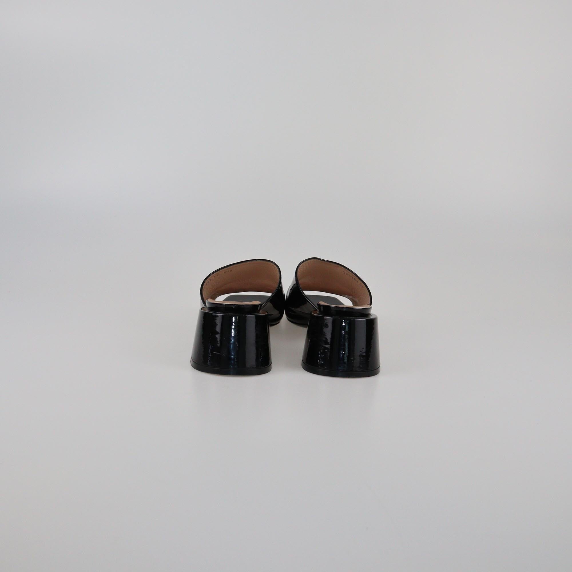 Gucci Black Lexi Horsebit Mid Heel Slide Sandals Womens Gucci