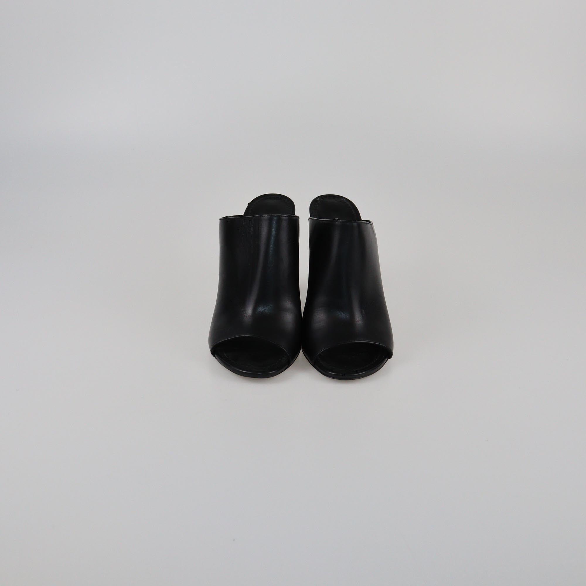 Louis Vuitton Black Block Heel Mules Womens Louis Vuitton