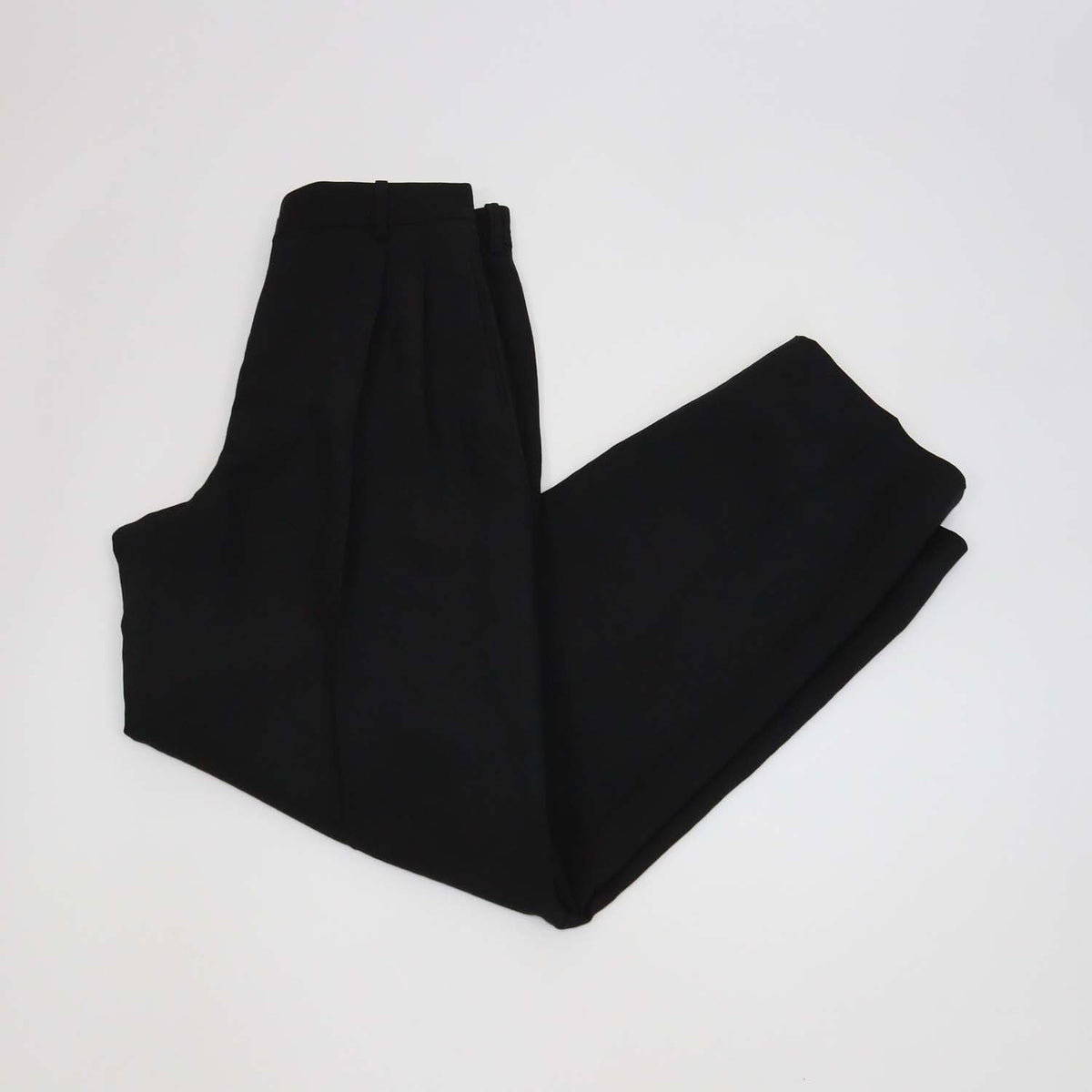 The Row Black Wool and Linen Lila's Pants