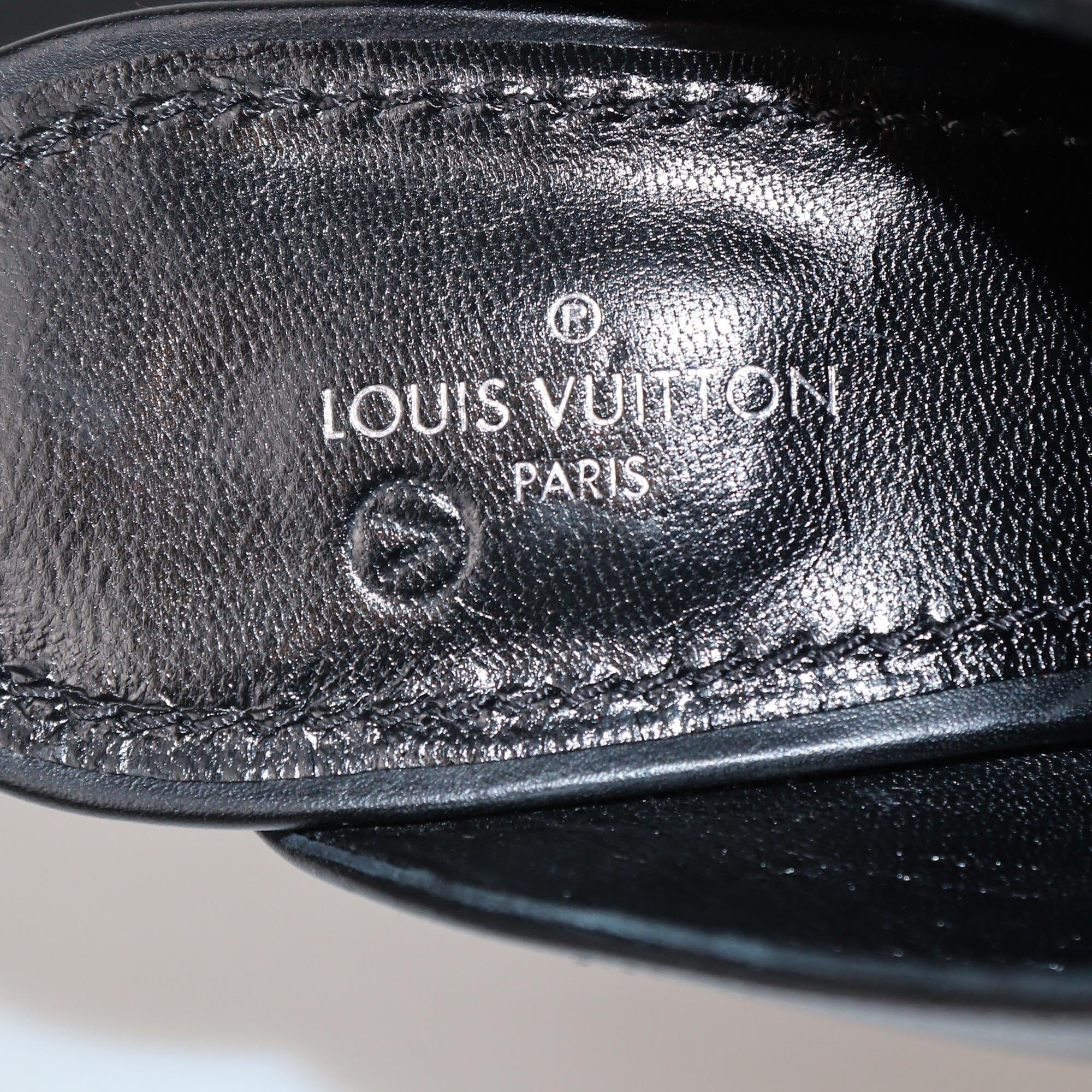 Louis Vuitton Black Block Heel Mules Womens Louis Vuitton