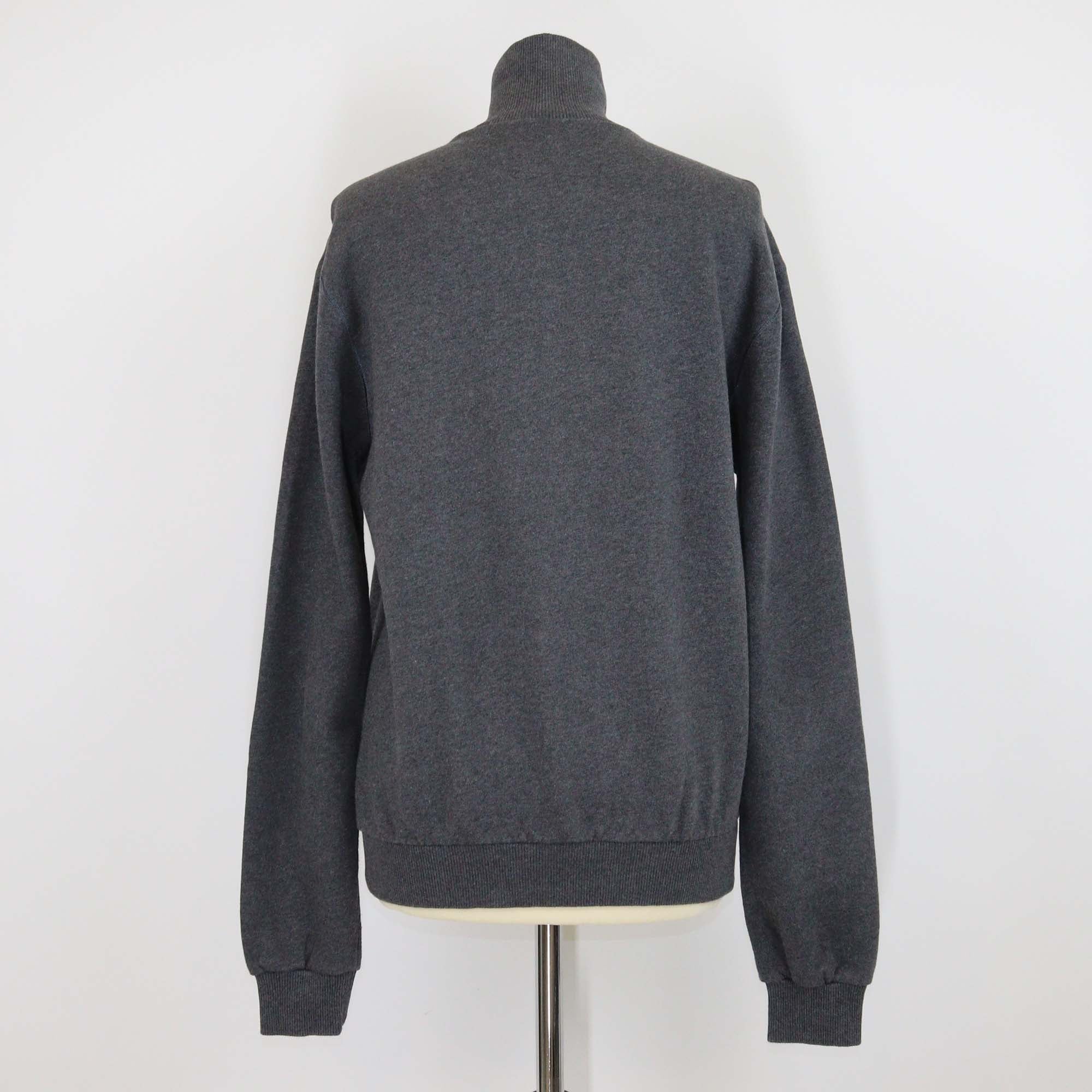 Dolce & Gabbana Dark Grey Cotton Crown Embroidered Zipped Up Jacket